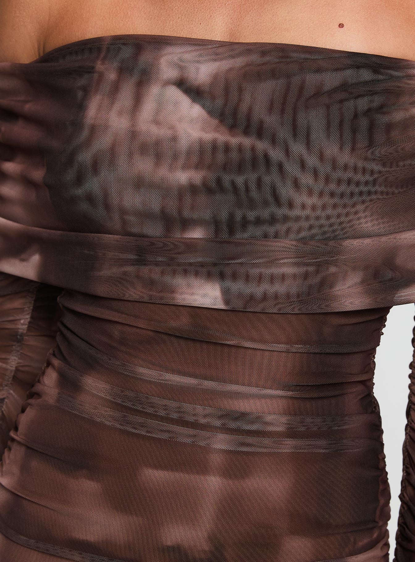 Raquella Long Sleeve Mini Dress Brown、mySite、solidvoid