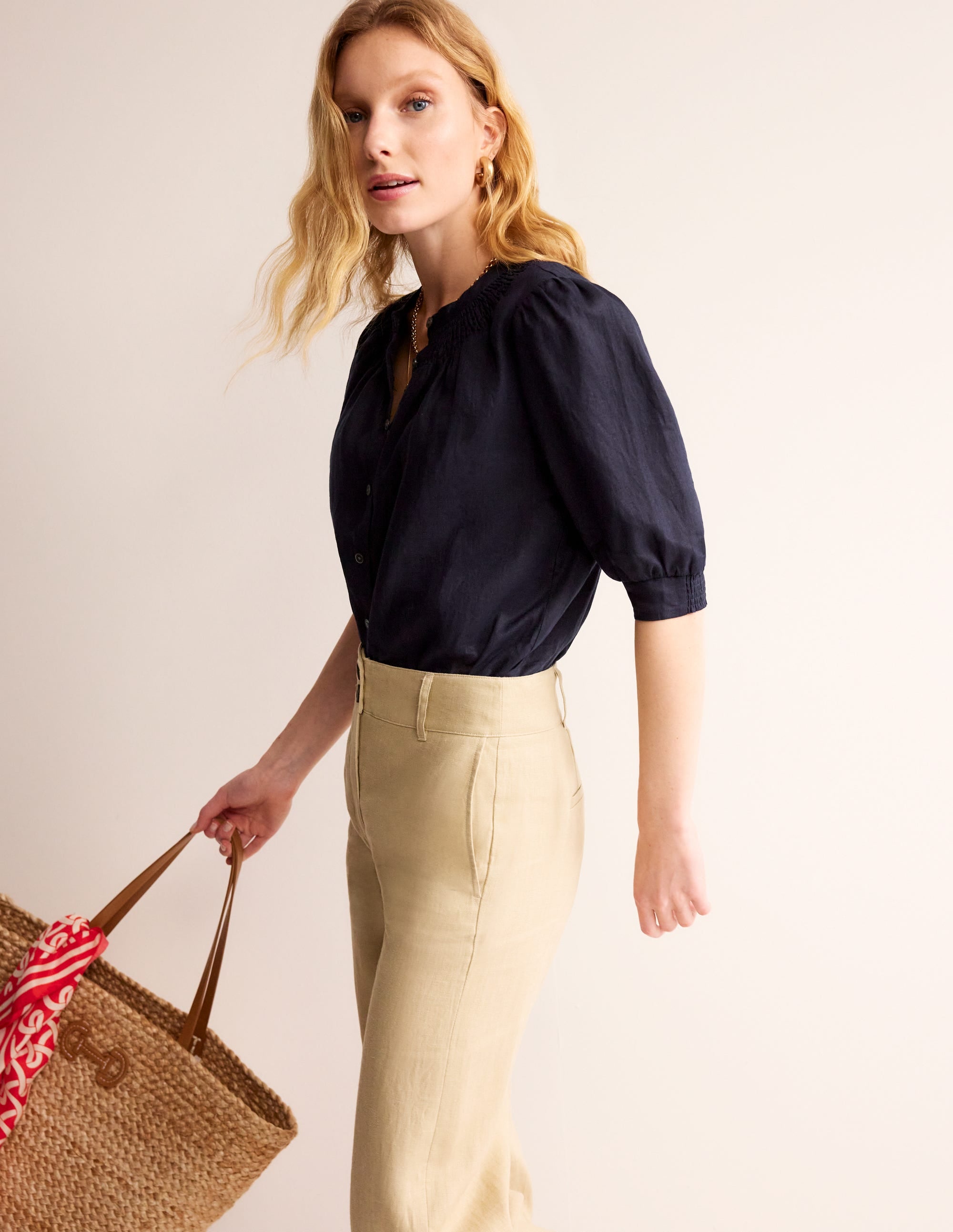  Ada Linen Top-Navy、mySite、ashleygrahame