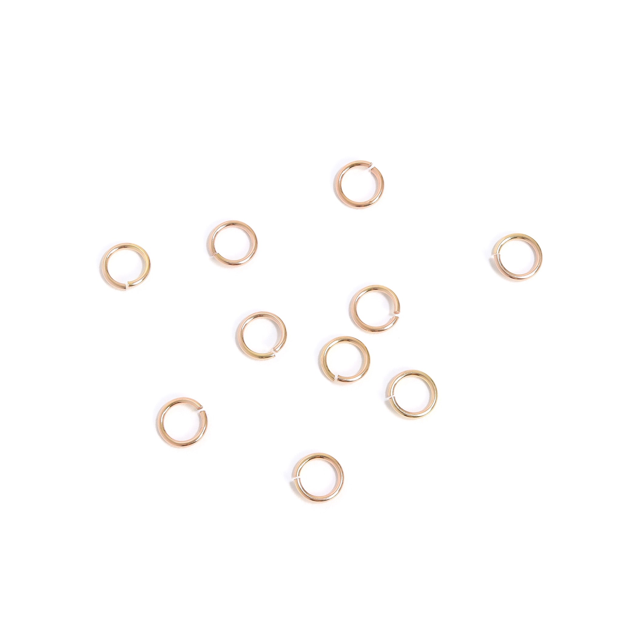 10 Pack 10K Solid Rose Gold Open Jump Rings / ENC0027、mySite、dreamappss