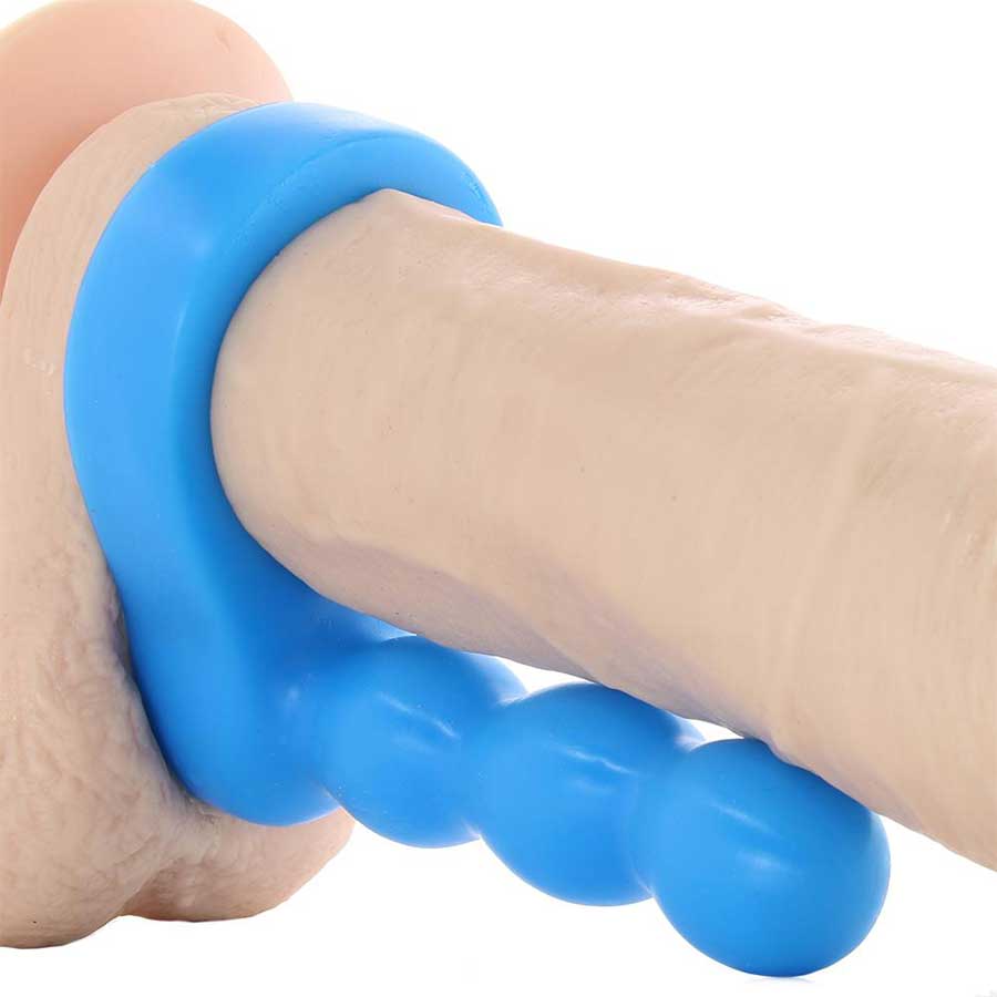 Platinum Silicone The Double Dip 2 Cock Ring Plug in Blue by Doc Johnson、mySite、bottomscart
