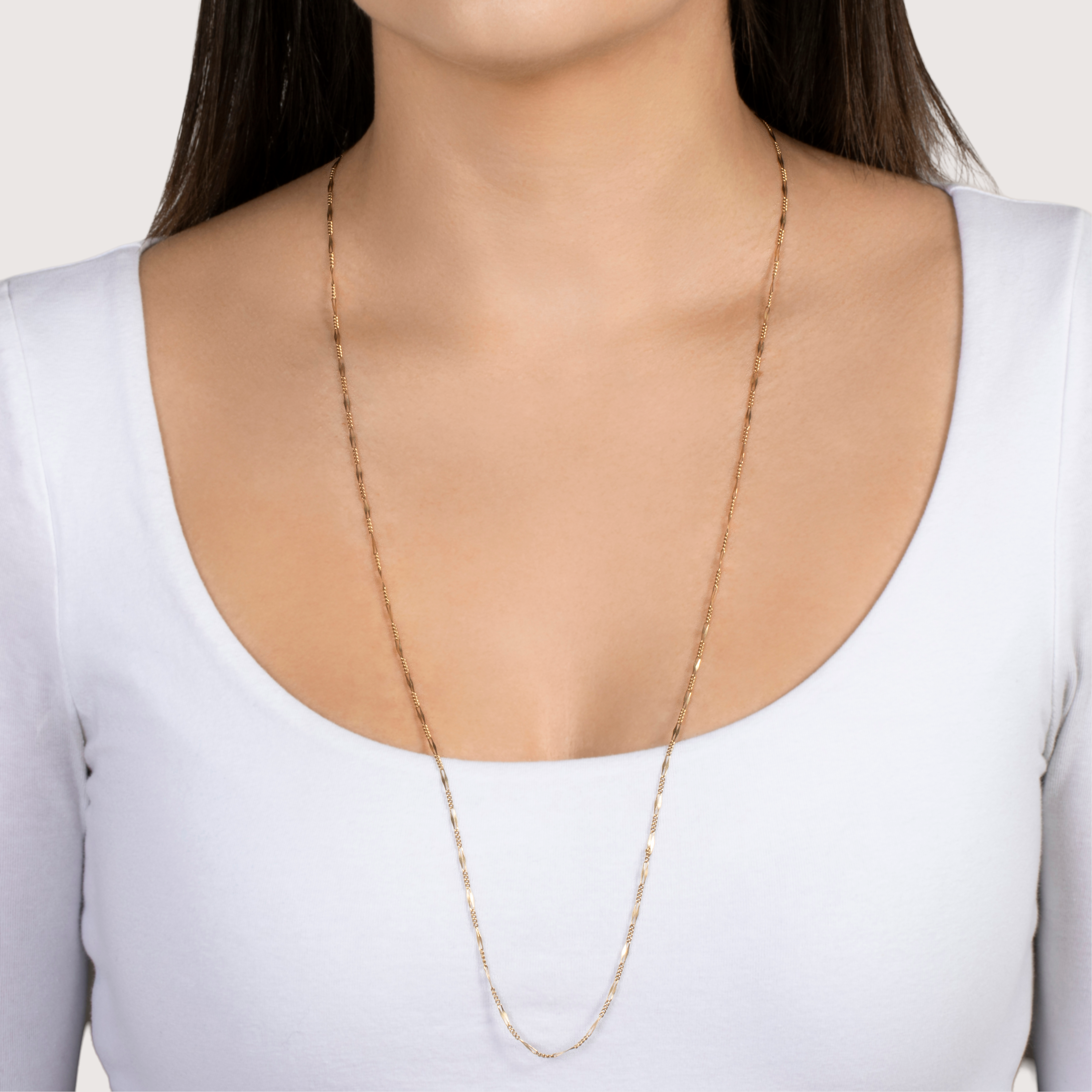 Vintage 14k Yellow Gold Unique Double Bar Link Chain Necklace 31、mySite、hinf8tx79