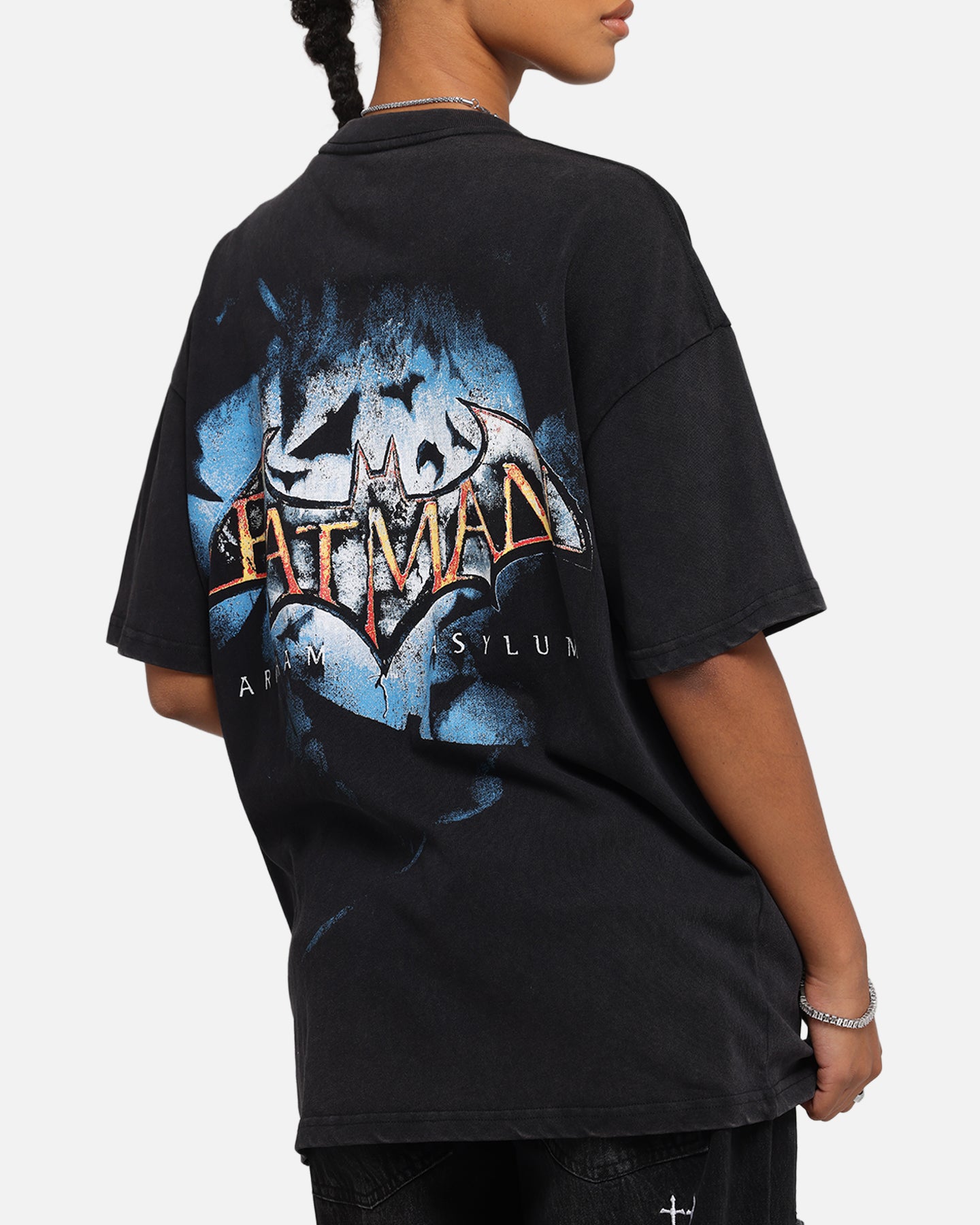 73 Studio X DC Batman Arkham Asylum Vintage T-Shirt Black Acidwash、mySite、zt4zffjzw