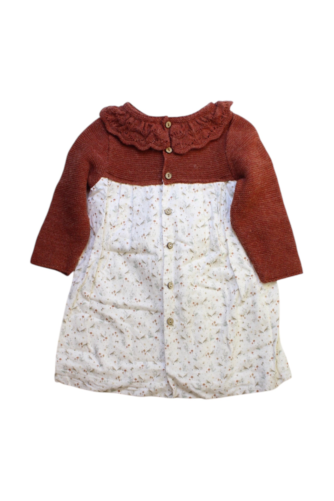 Mebi Long Sleeve Ruffle Collar Dress 3T、mySite、g9winljtr