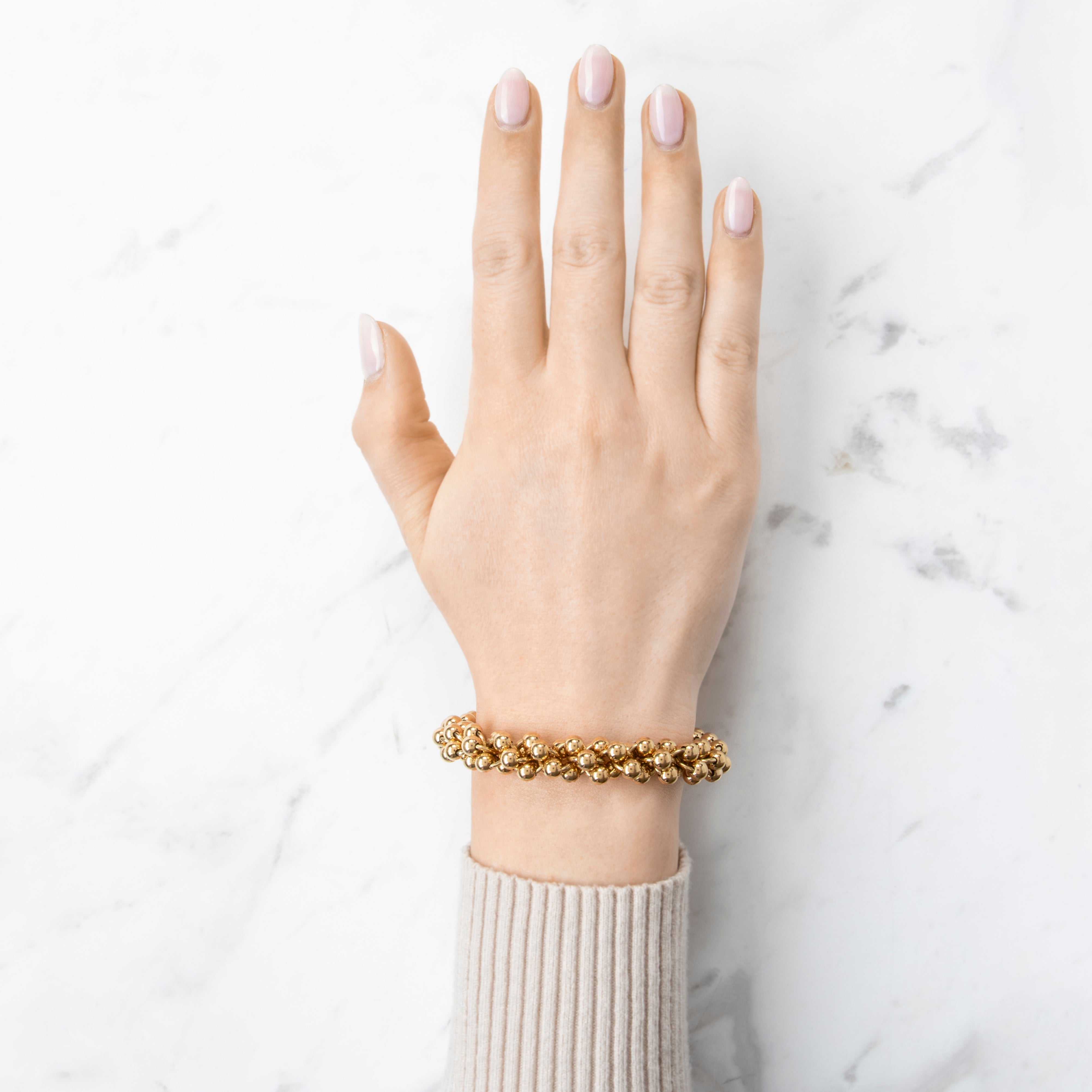 Vintage Lightweight Italian 14k Yellow Gold Bubble Bauble Bracelet 6.5、mySite、hinf8tx79