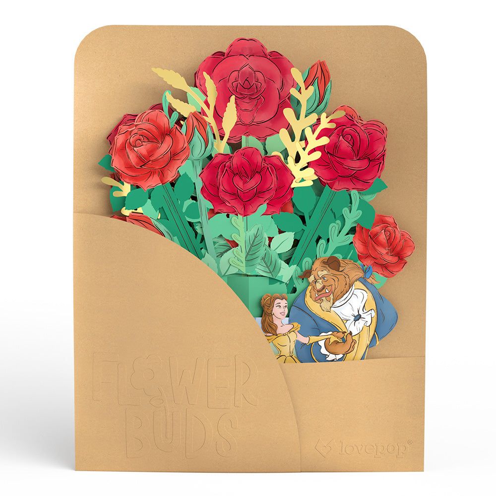 Disney’s Beauty and the Beast Pop-Up Card & Flower Buds Bouquet Bundle、mySite、solidvoid