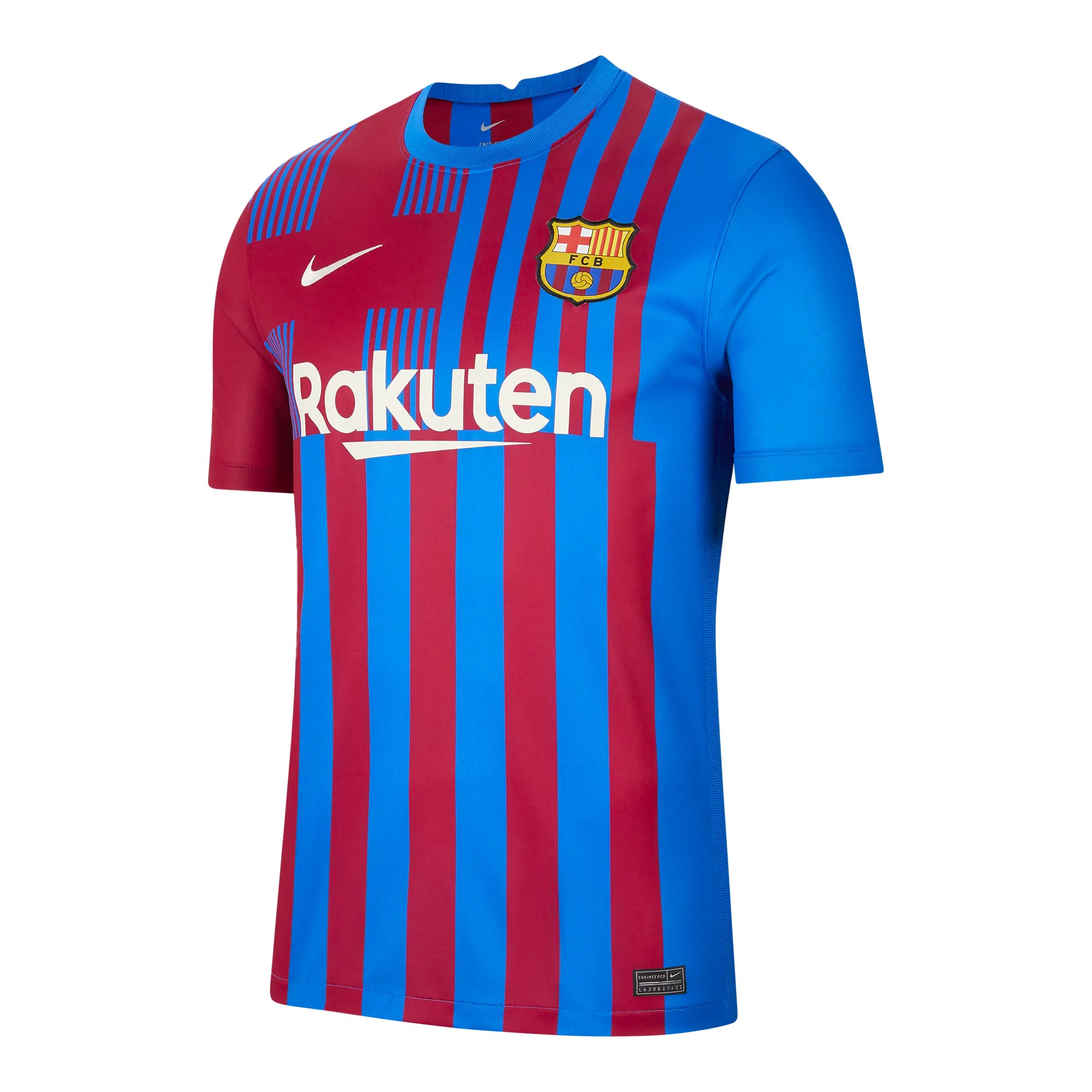 Nike Men's FC Barcelona 2021/22 Home Jersey Soar/Pale Ivory、mySite、noshort