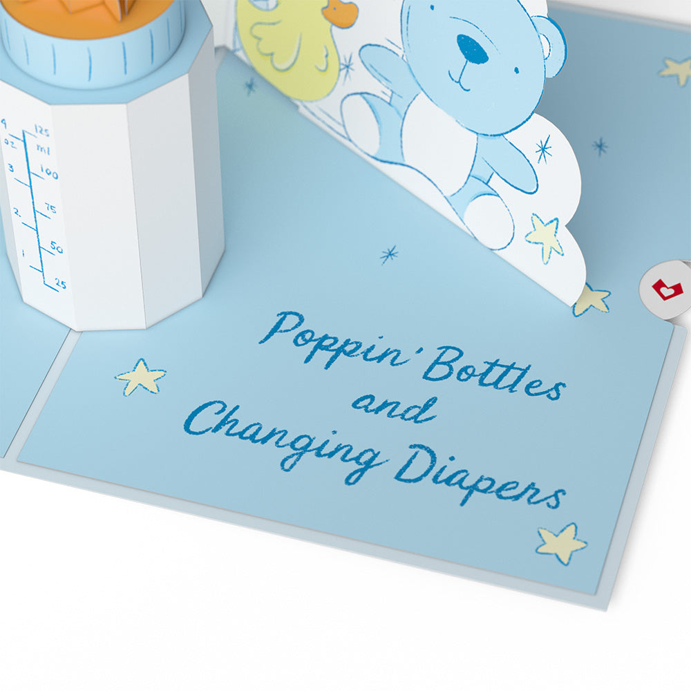 Poppin' Bottles and Changing Diapers New Baby Pop-Up Card、mySite、solidvoid