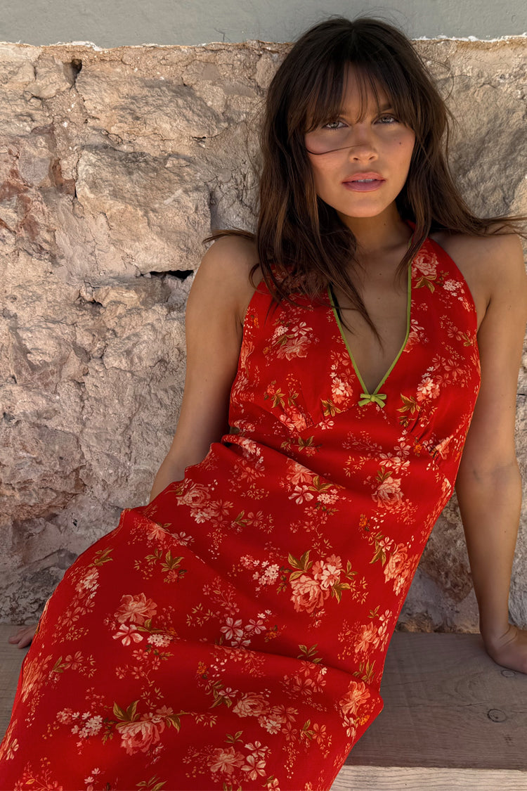 Red Floral Halter Dress、mySite、solidvoid