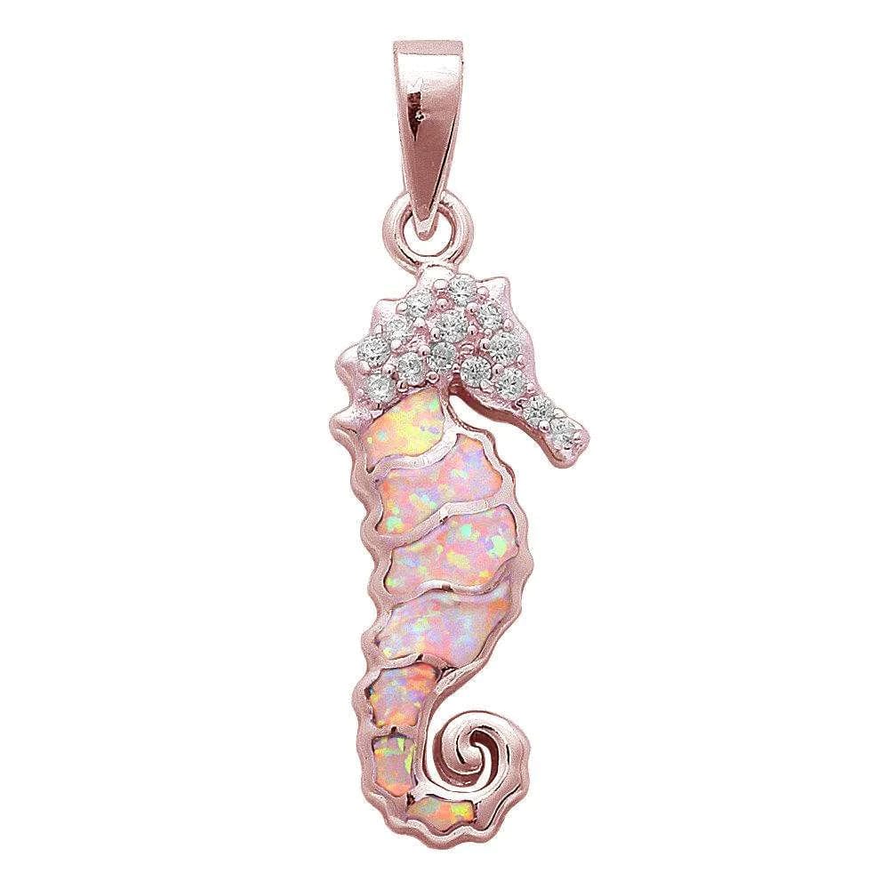 Seahorse Necklace 925 Sterling Silver-Rose Gold Plated or Silver、mySite、g9winljtr