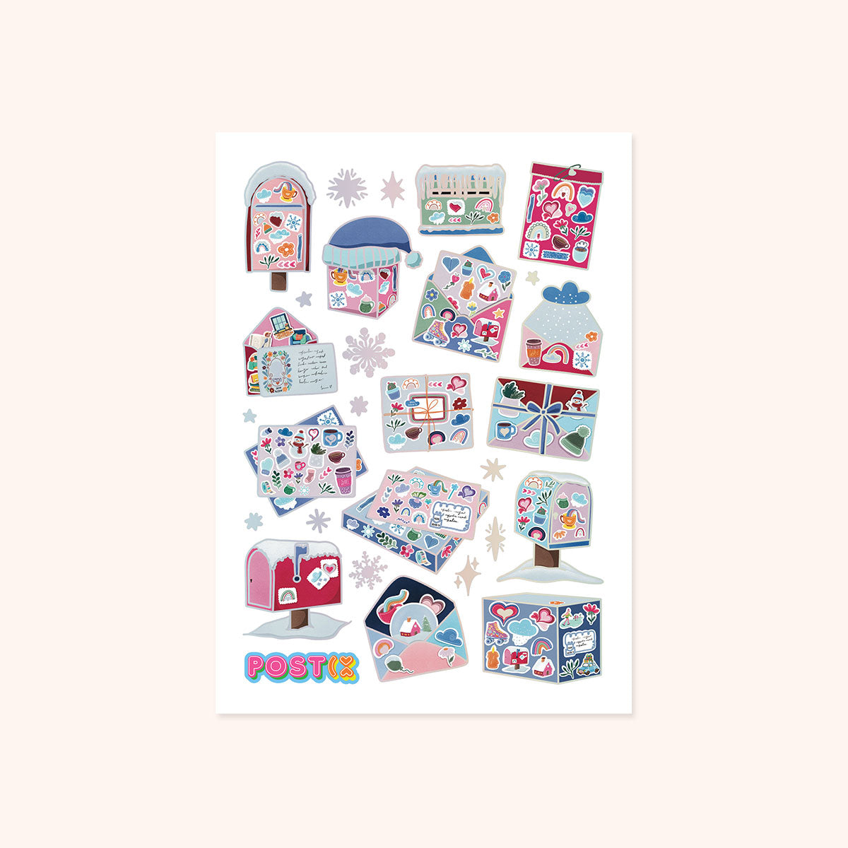  Winter Greetings A6 Silver Foil Sticker Sheet、mySite、ghnorth
