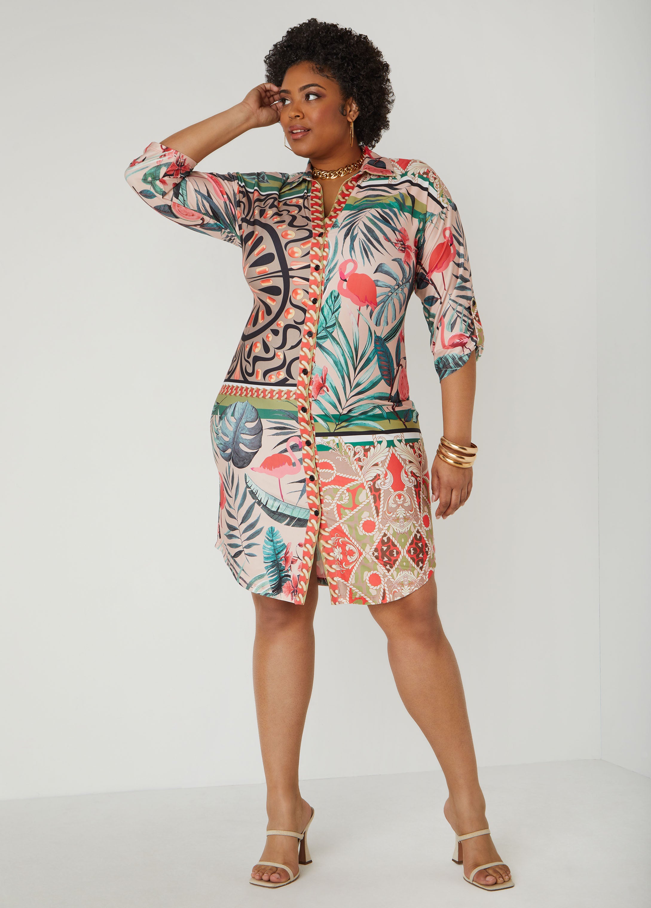 Tropical Print Shirtdress、mySite、bengalsvssteelers