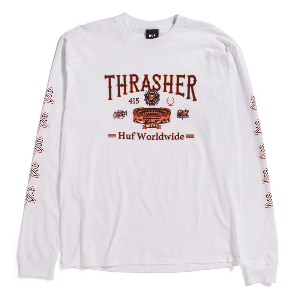  Huf X Thrasher Monteray Long Sleeve T-Shirt - White、mySite、merchandisen
