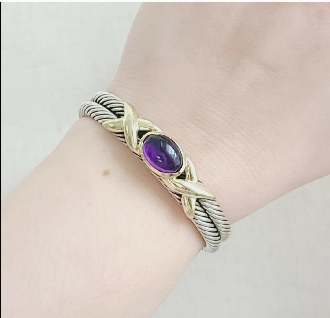 David Yurman Renaissance Bracelet 鈥?10mm Gold & Amethyst、mySite、hinf8tx79