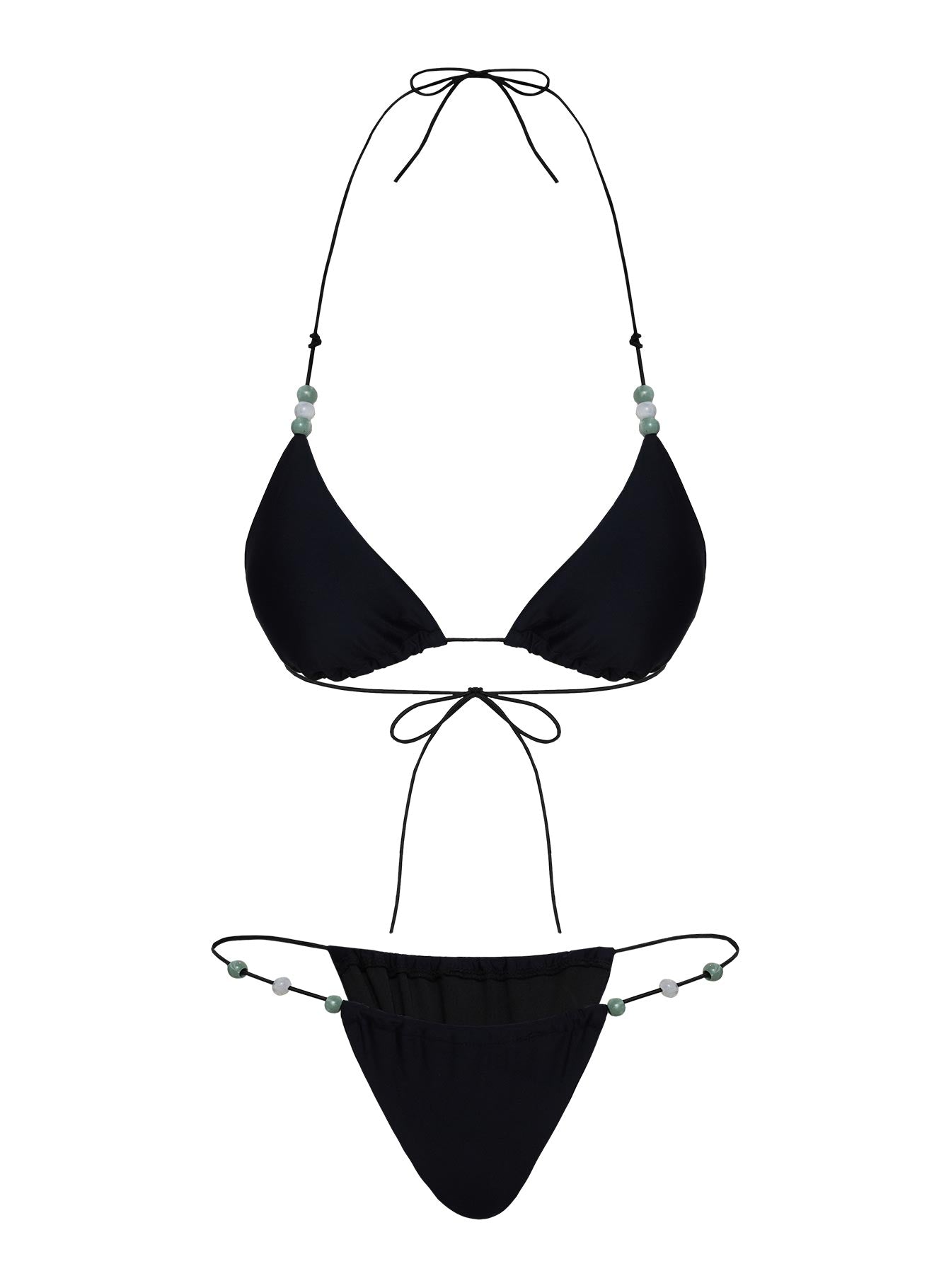 Saltwater Bead Detail Bikini Top Black、mySite、solidvoid