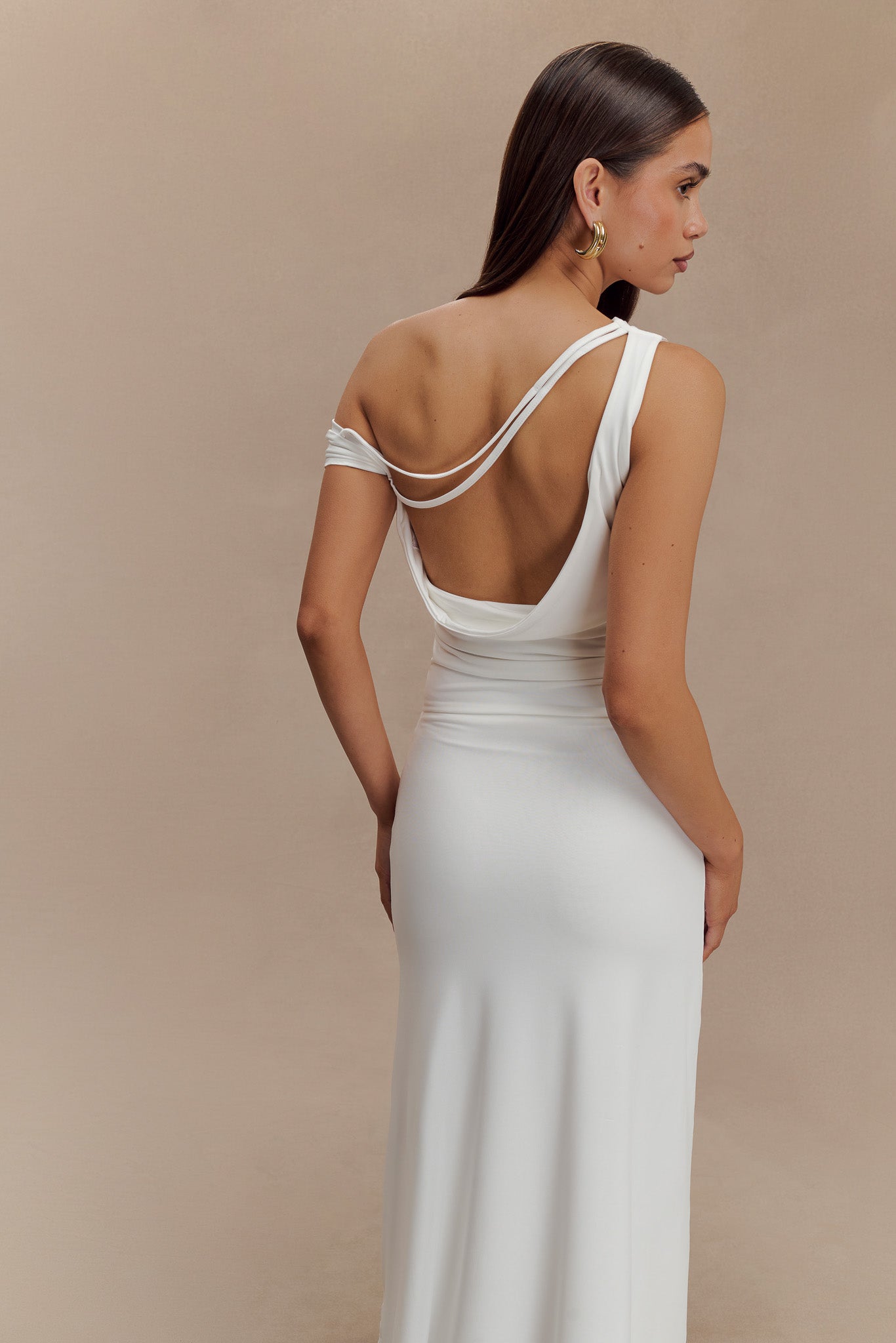 Kacey Slinky Off Shoulder Top - White、mySite、solidvoid