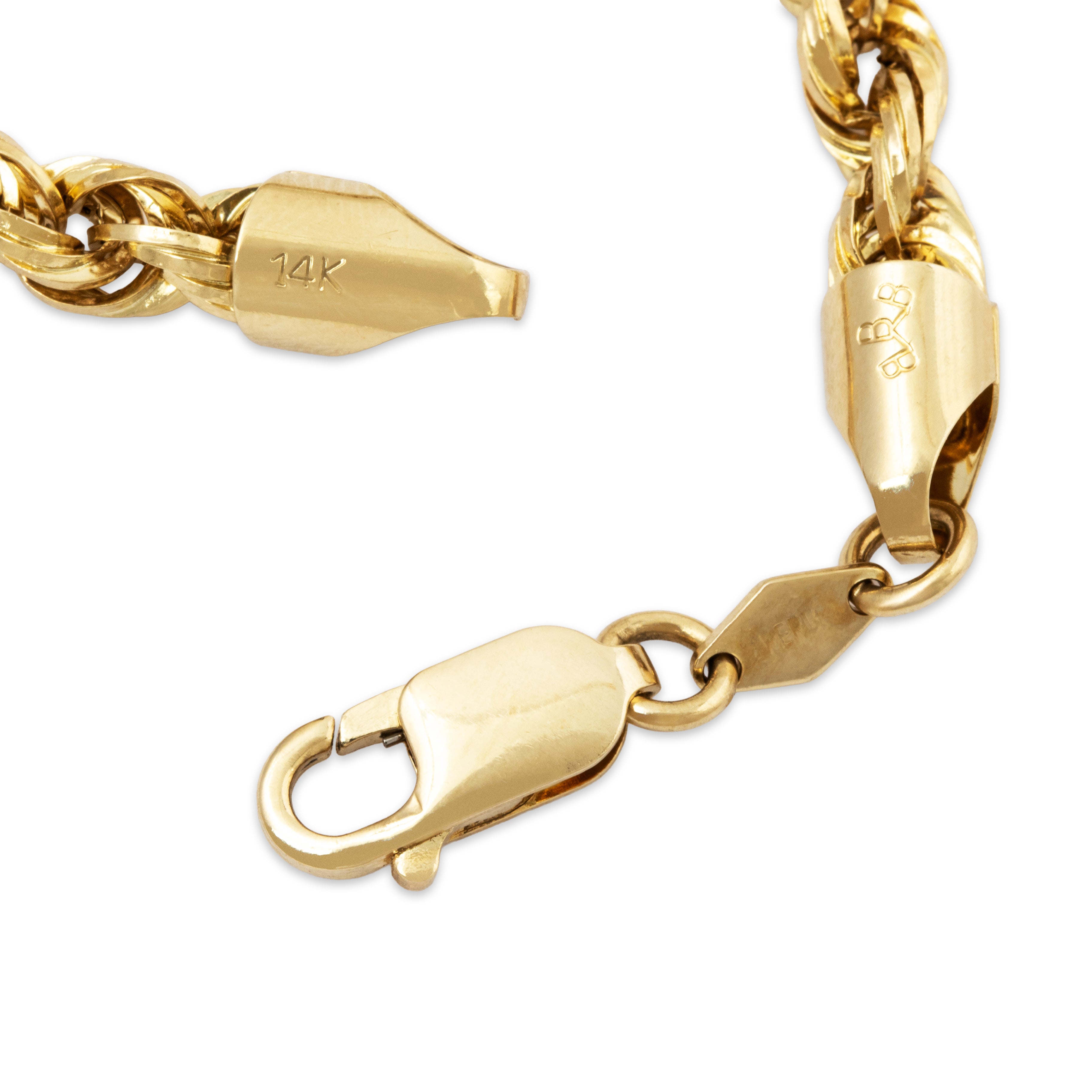 Vintage Lightweight 14k Yellow Gold Rope Bracelet 7.25、mySite、hinf8tx79