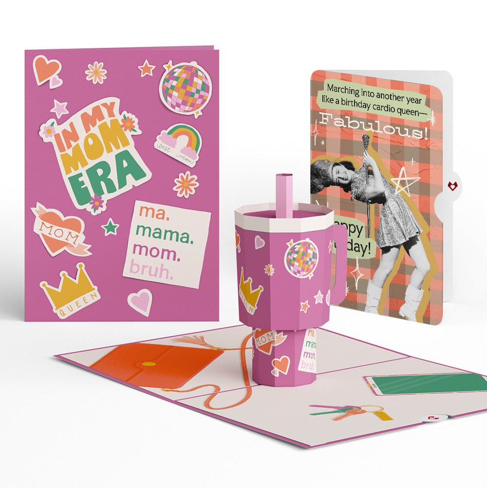 Mom Era Tumbler Birthday Pop-Up Card and Cardio Queen Sentiment Set、mySite、solidvoid