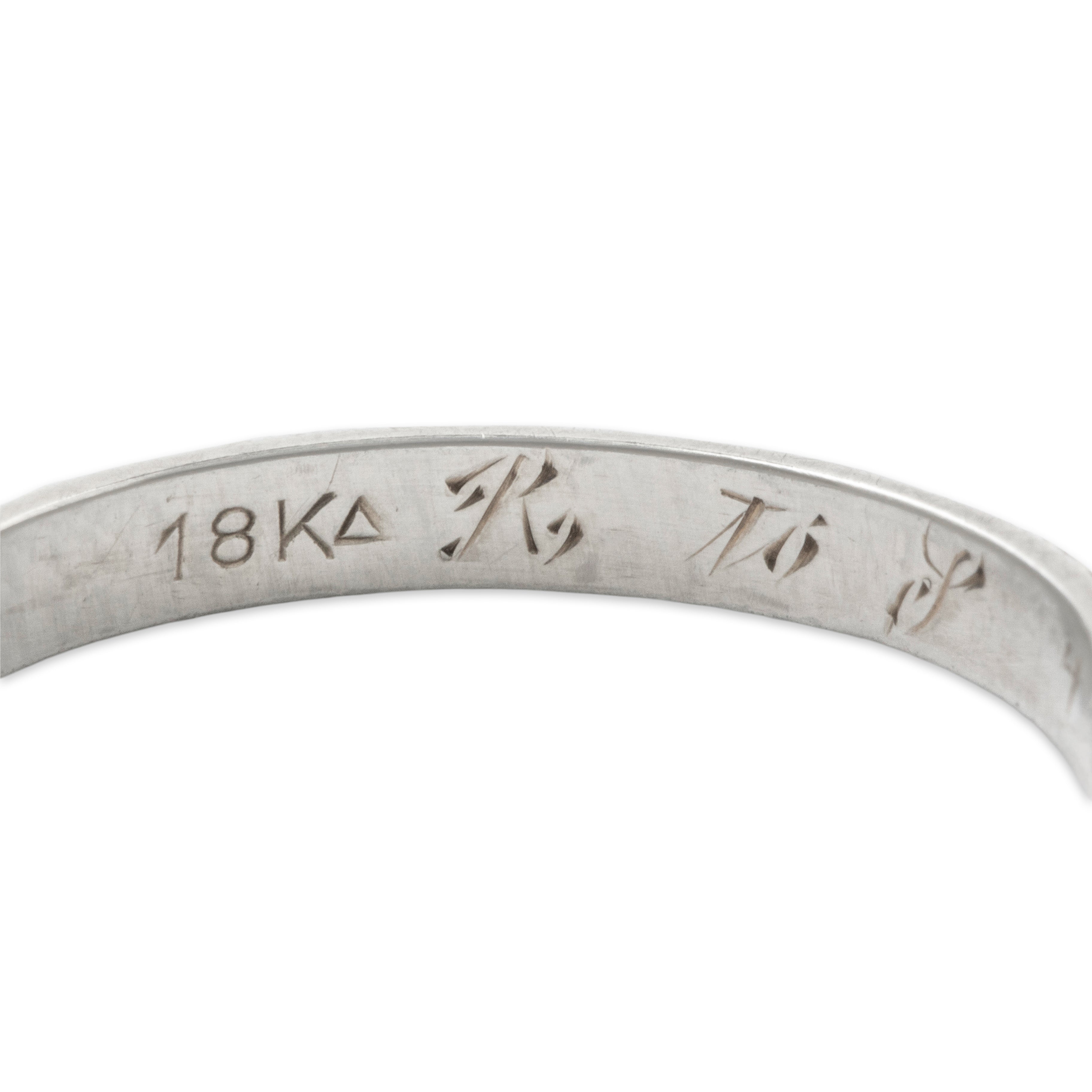 Antique Art Deco 18k White Gold Blossom Band Ring 8.00、mySite、hinf8tx79