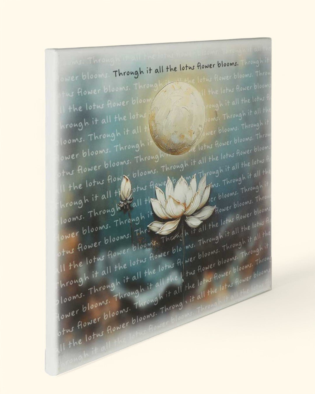 Lotus and Moon Inspirational Canvas Art、mySite、topwebapps