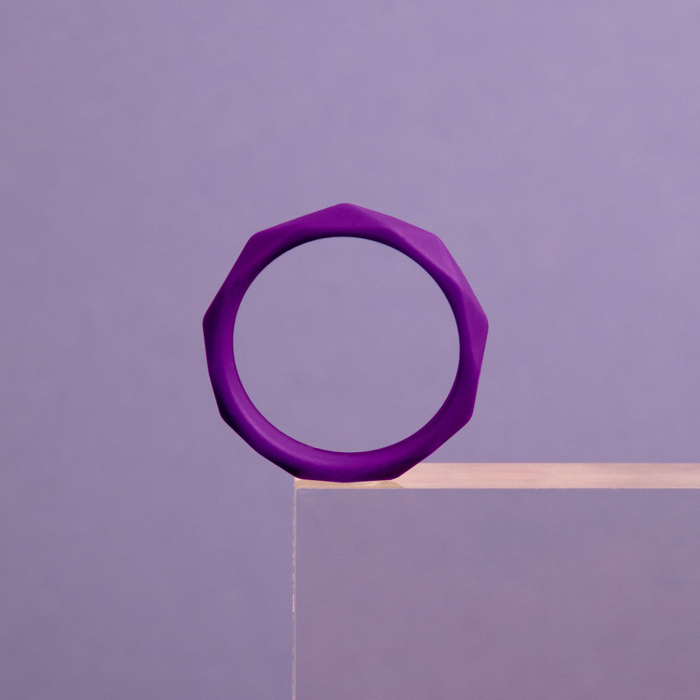 Wellness By Blush™ | Geometric Purple UltraSilk® Penis Ring - Made with Puria™ Silicone、mySite、bottomscart