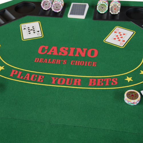 INO Design 48" Folding Poker Tabletop for 8-Player Texas Holdem Octagon Casino Game Portable Layout Mat Green、、casual