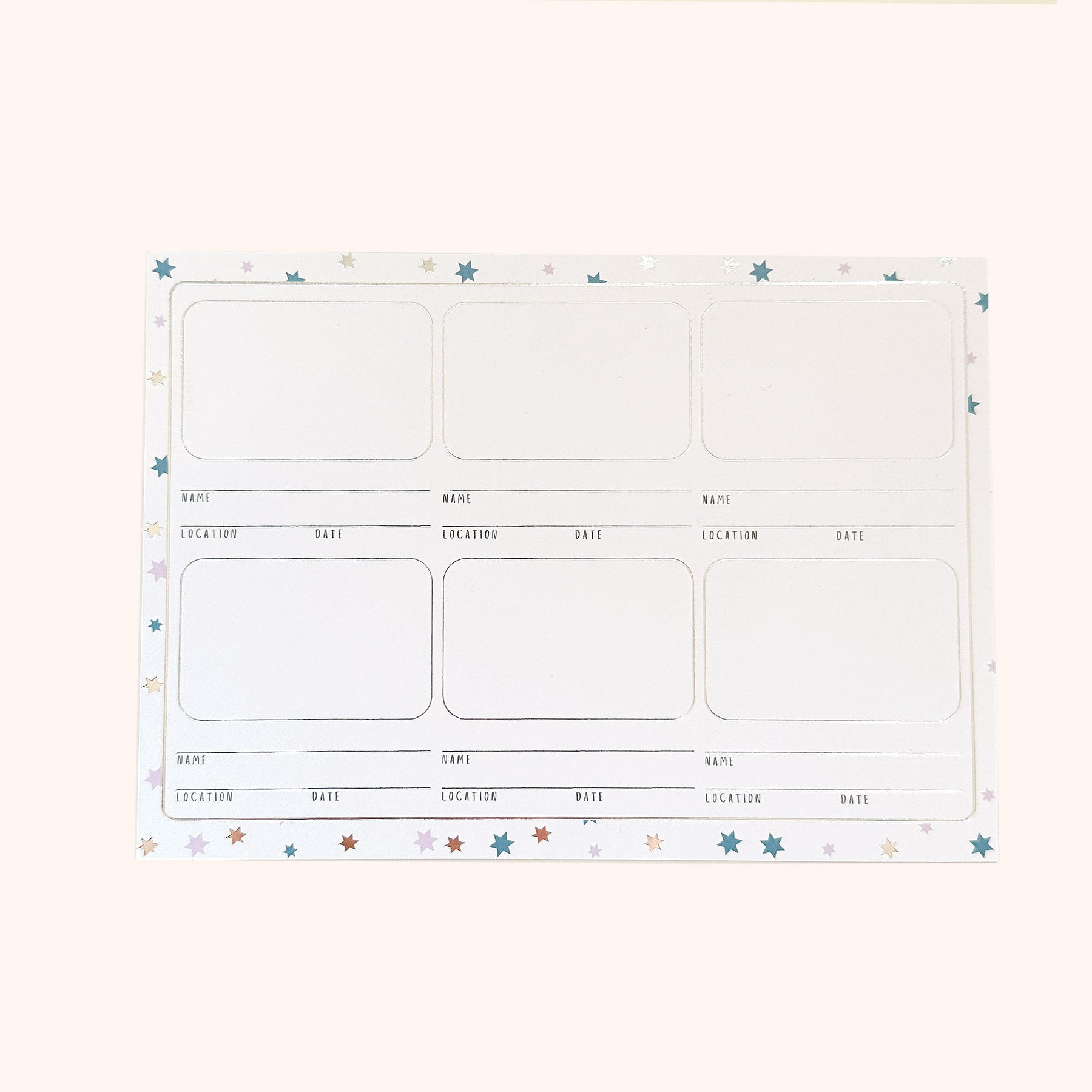  Pastel Jacaranda, Teal & Silver Travelling Sticker Card 5 Pack、mySite、ghnorth