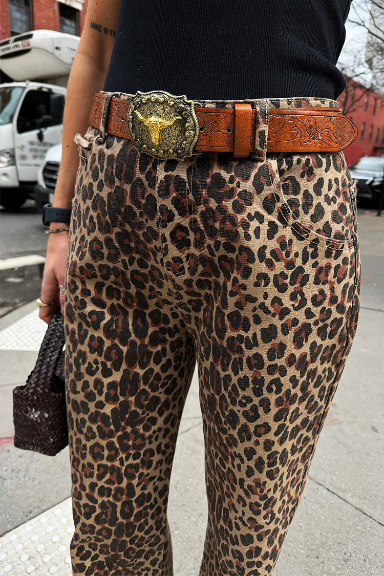 Leopard Lucia Scallop Detail Jeans、mySite、solidvoid