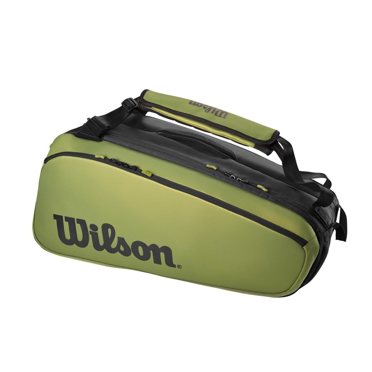 Wilson Blade v8 Super Tour 9 Pack Racquet Bag (Green/Black)