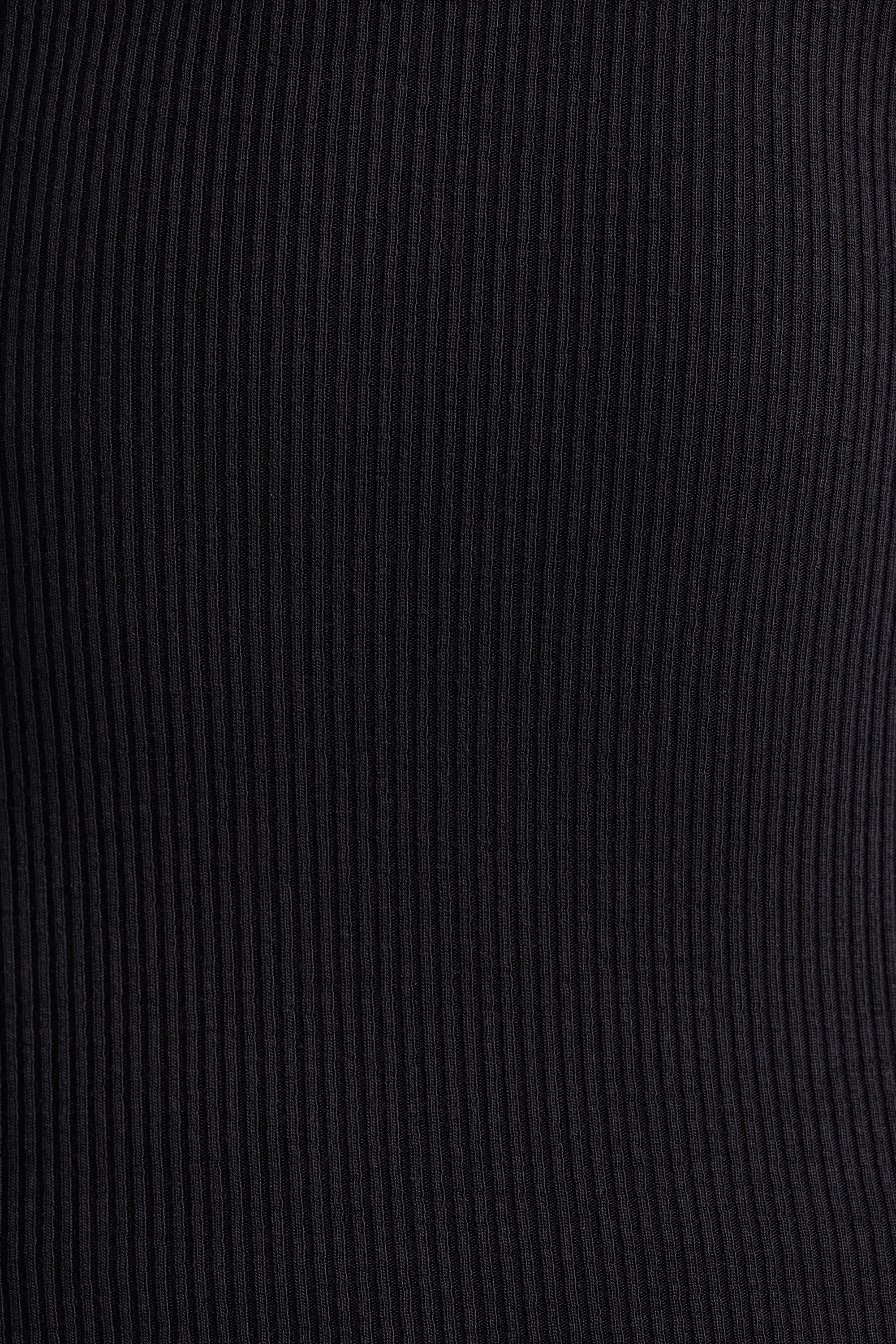Ribbed Modal Crew Neck Top in Black、mySite、solidvoid