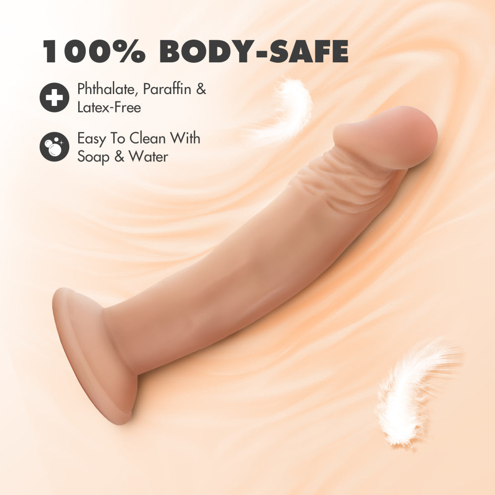 Dr. Skin By Blush® | Dr. Small Realistic Vanilla 6.5-Inch Long Dildo With Suction Cup Base、mySite、bottomscart