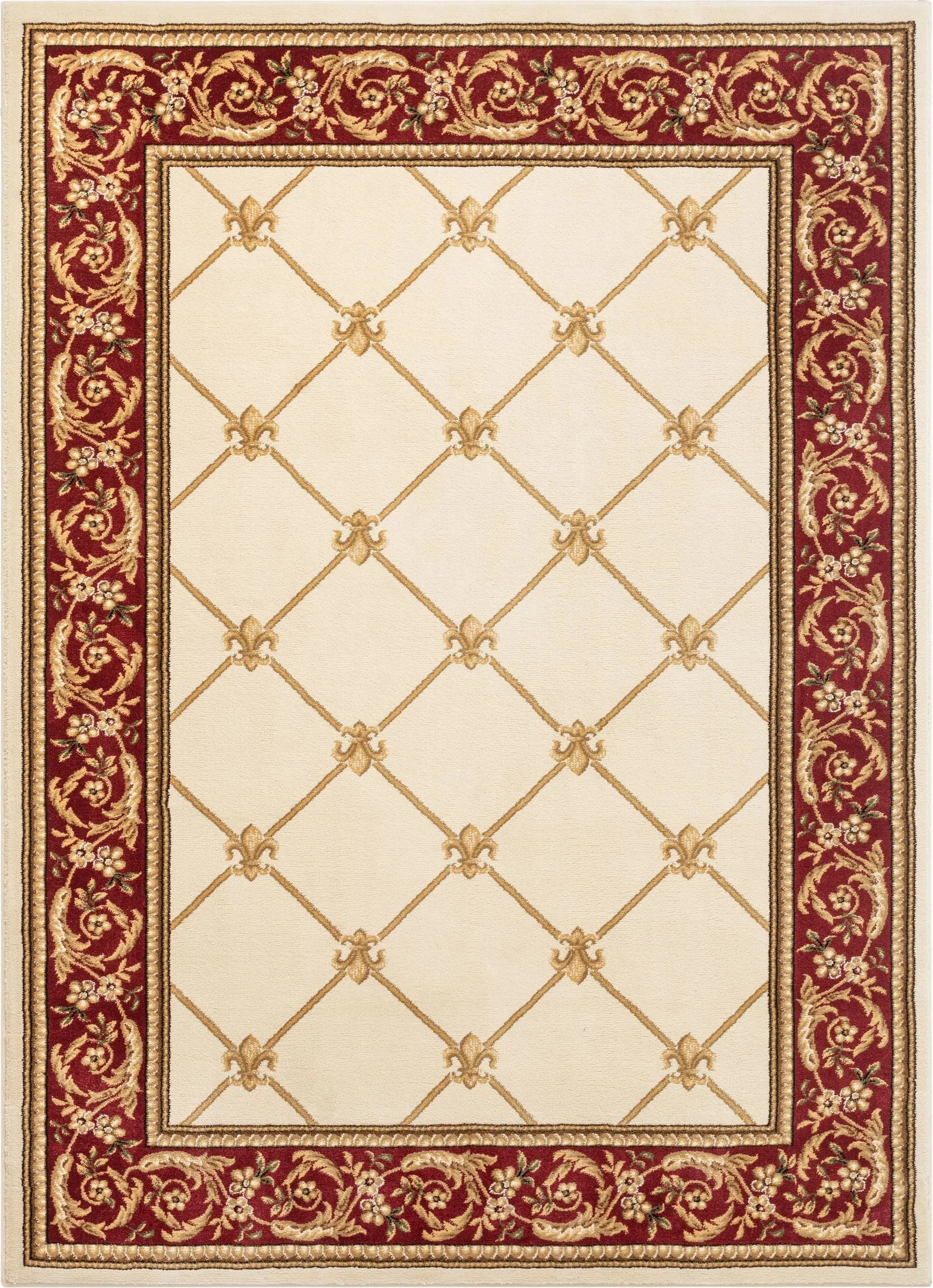 Fleur De Lis Ivory Formal Rug、mySite、gigharbornorthrealestate