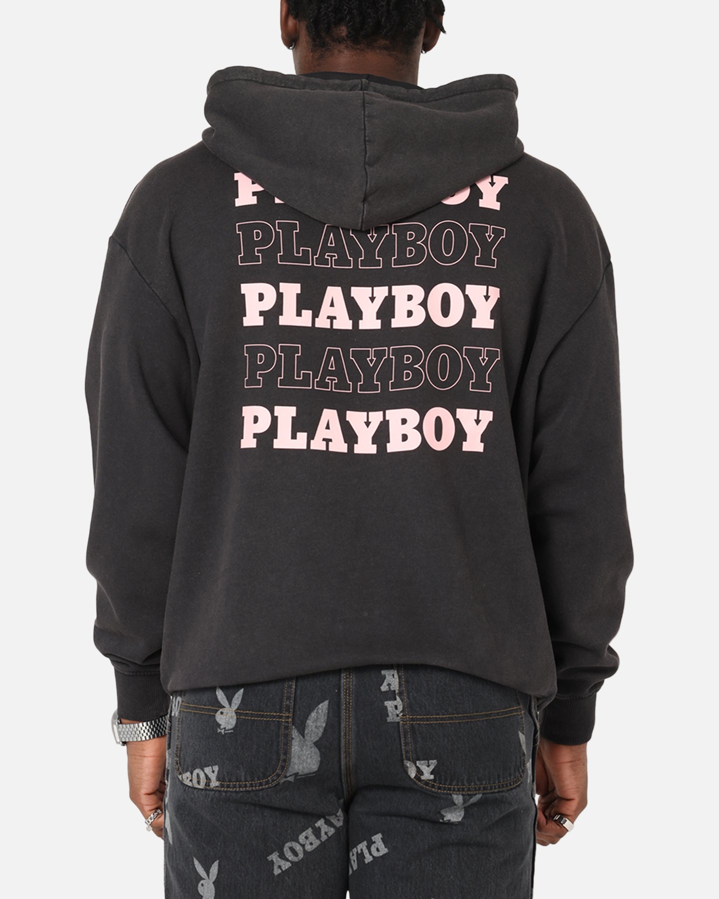 Playboy Stack Washed Hoodie Washed Black、mySite、zt4zffjzw