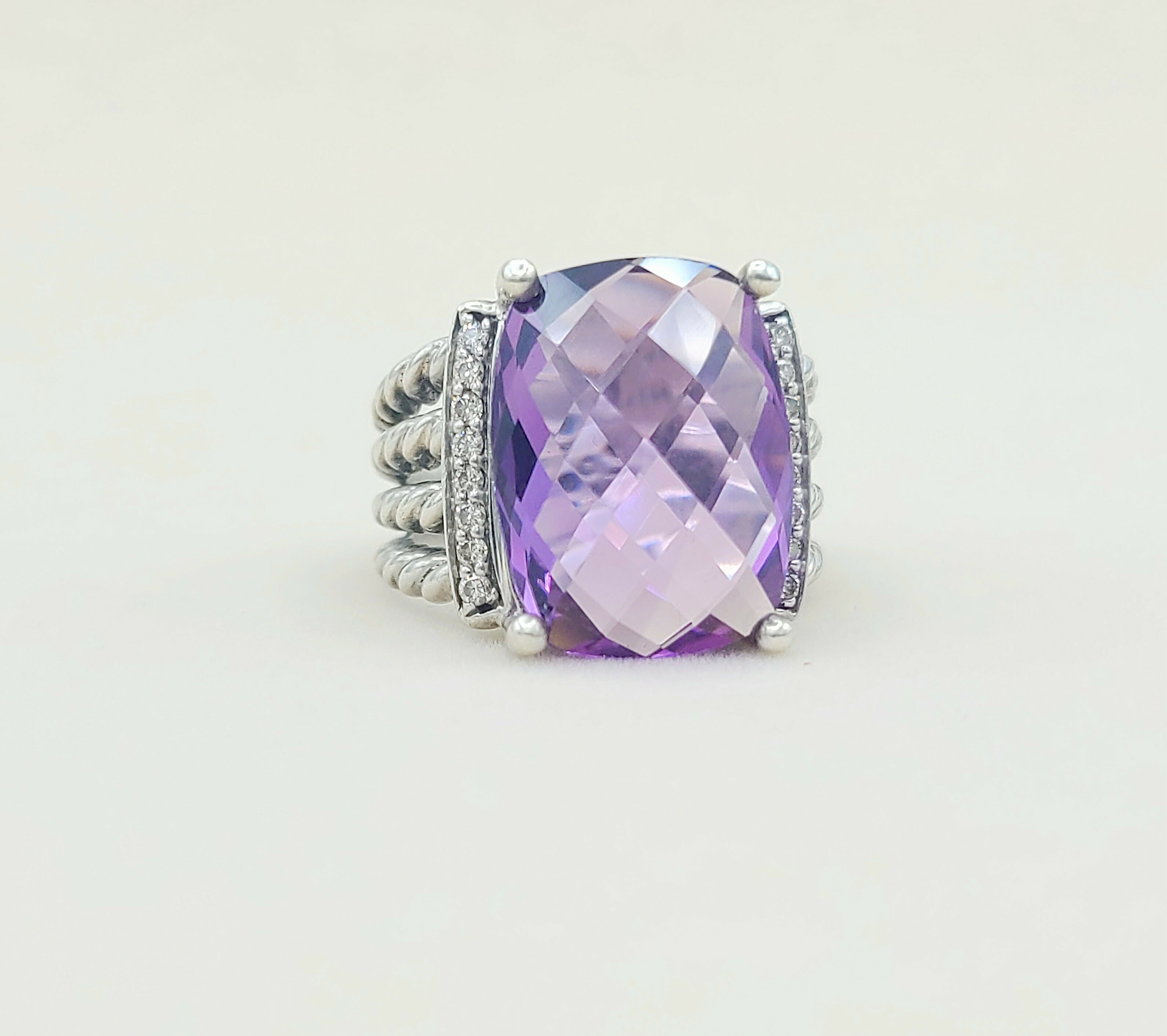 David Yurman Wheaton Ring 16x12 Amethyst & Diamonds、mySite、hinf8tx79