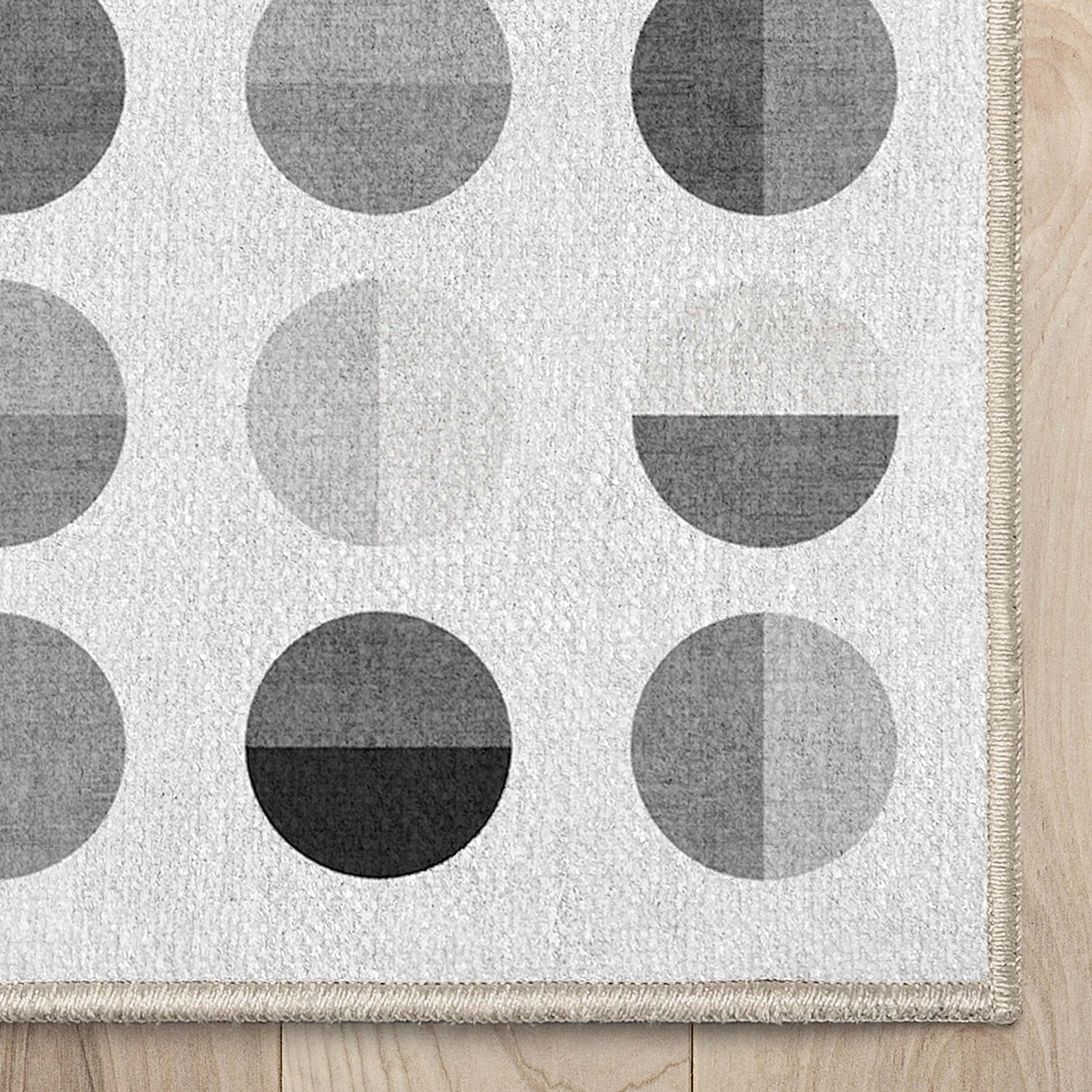Apollo Modern Geometric Split Dot Black & White Rug、mySite、gigharbornorthrealestate