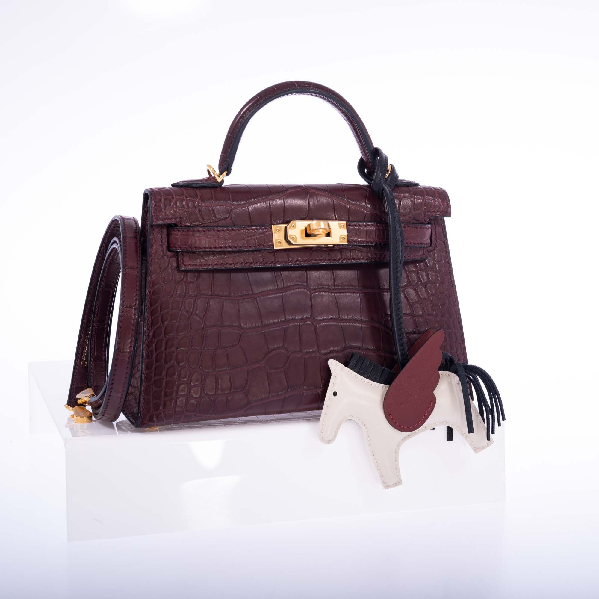 Hermès Mini Kelly II 20 Bordeaux Matte Alligator Gold Hardware、mySite、garminoutage.com