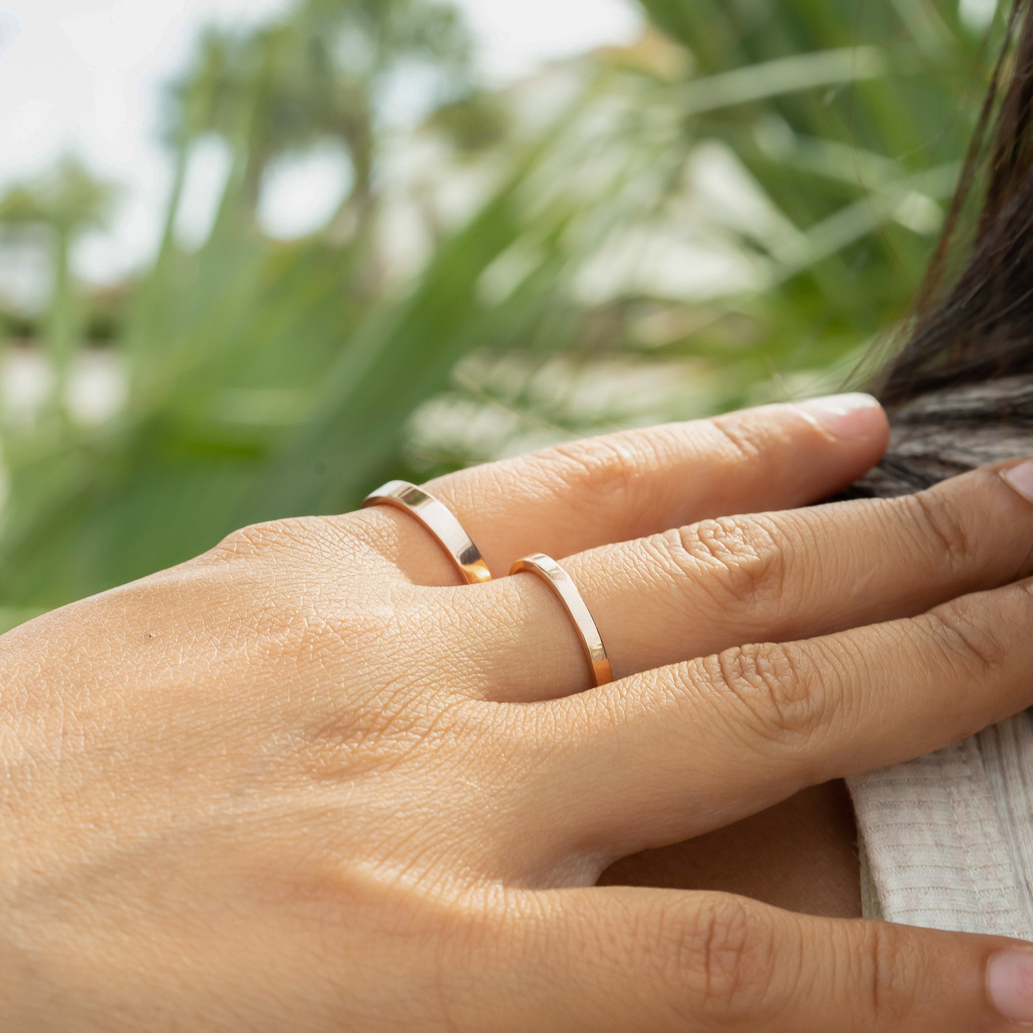 18K Rose Gold PVD Stainless Steel Flat Ring / CFR8024、mySite、dreamappss