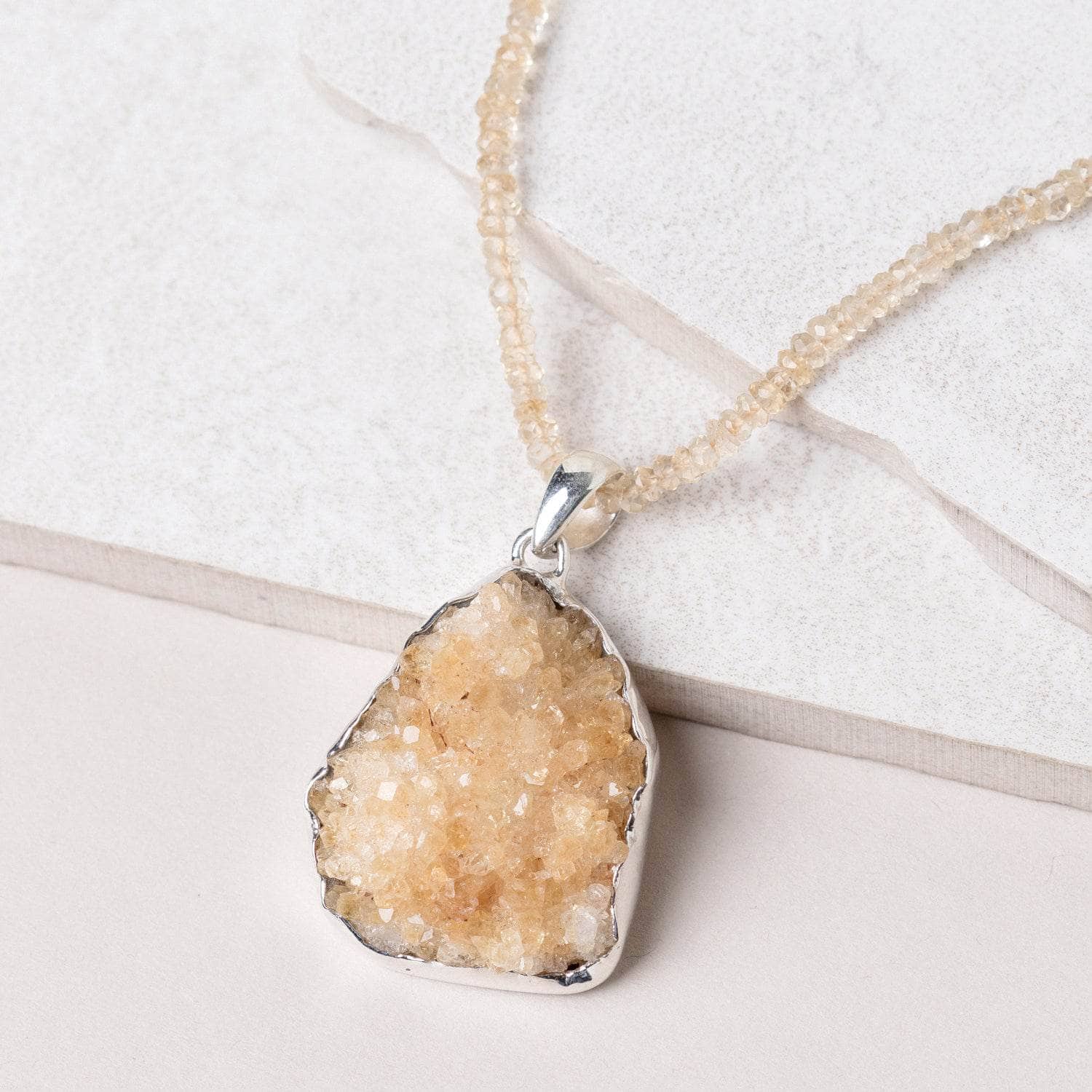 Citrine Druzy Pendant Necklace、mySite、hinf8tx79