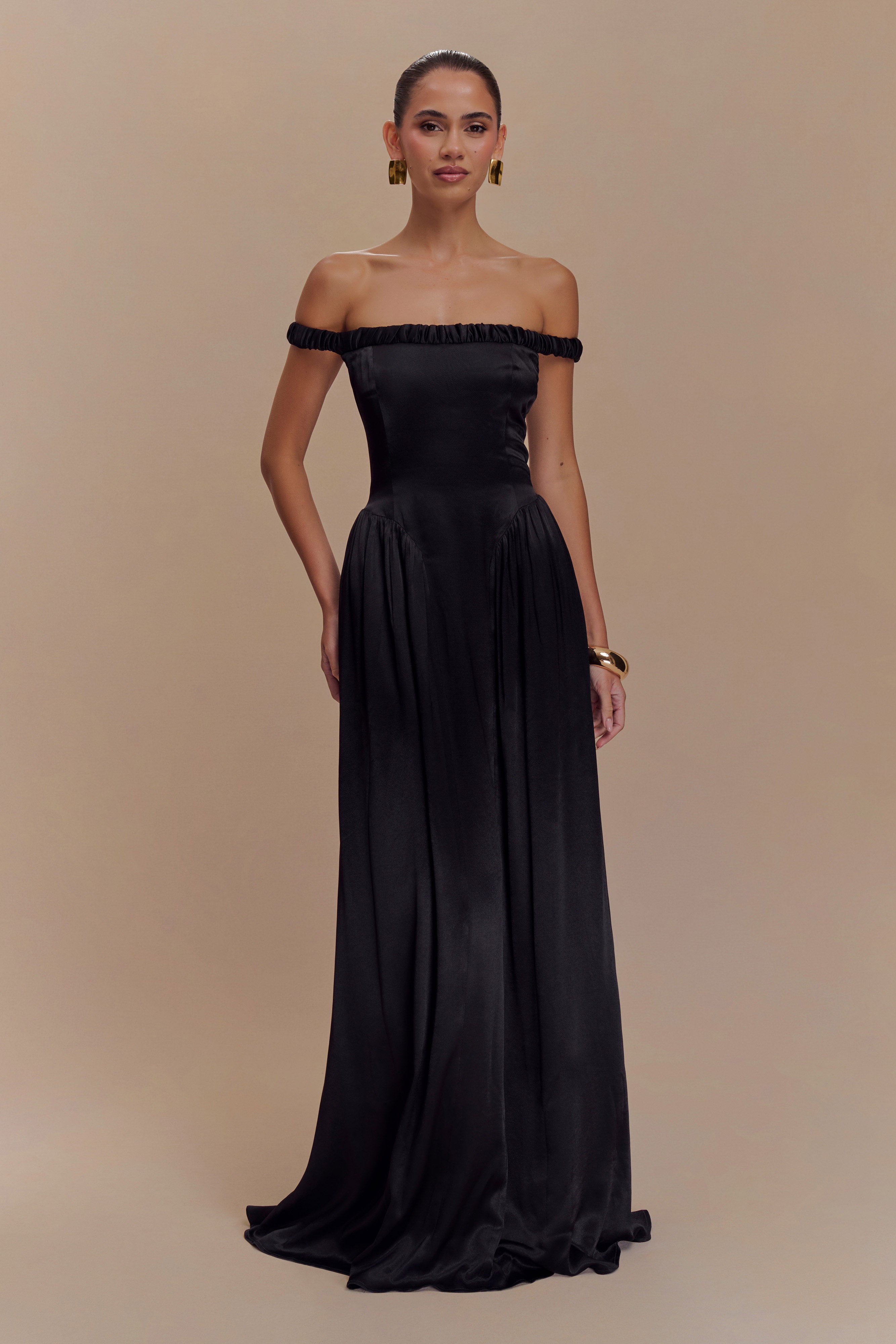 Coco Dropped Waist Maxi Dress - Black、mySite、solidvoid