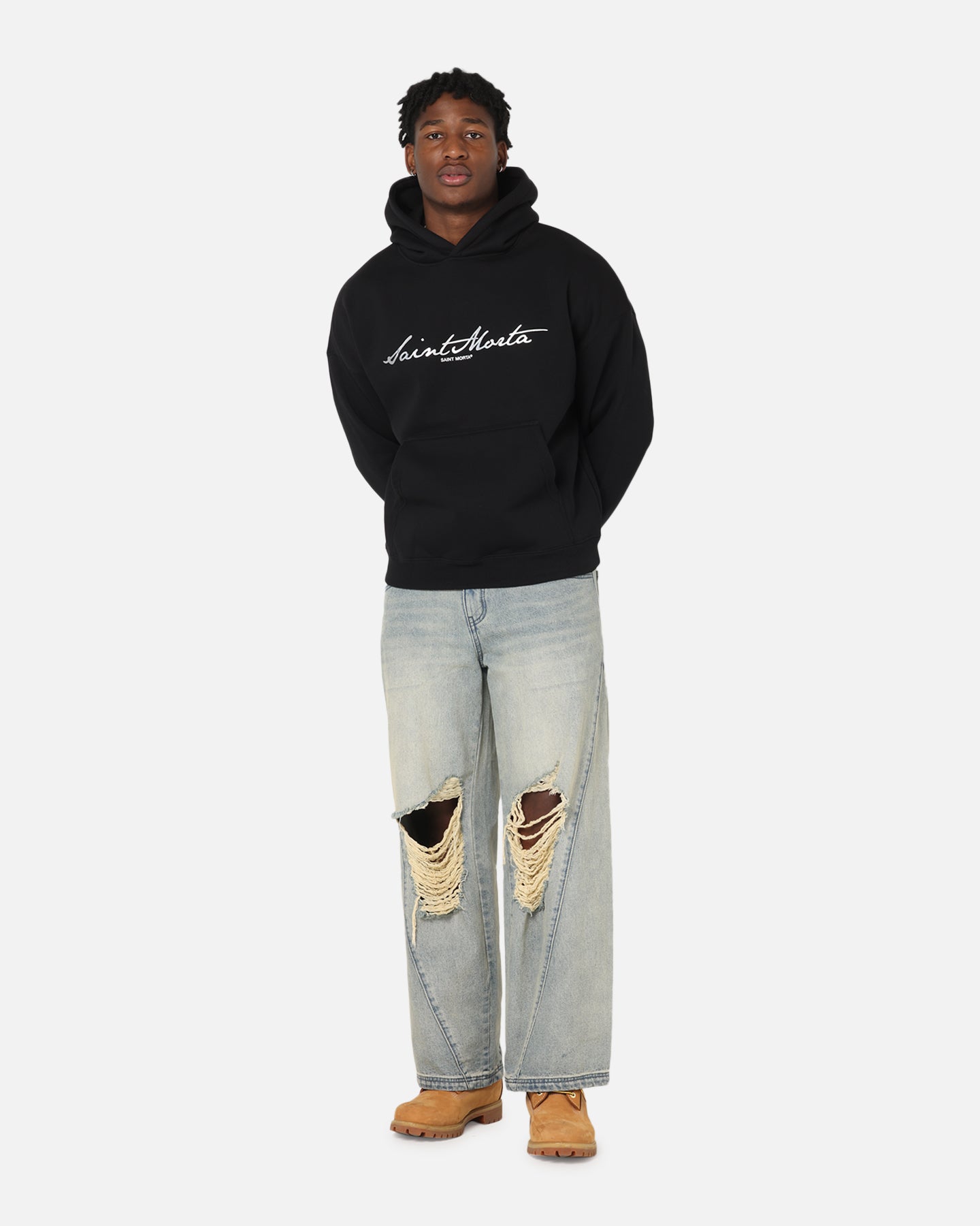 Saint Morta Scripture Boxy Hoodie Black、mySite、zt4zffjzw