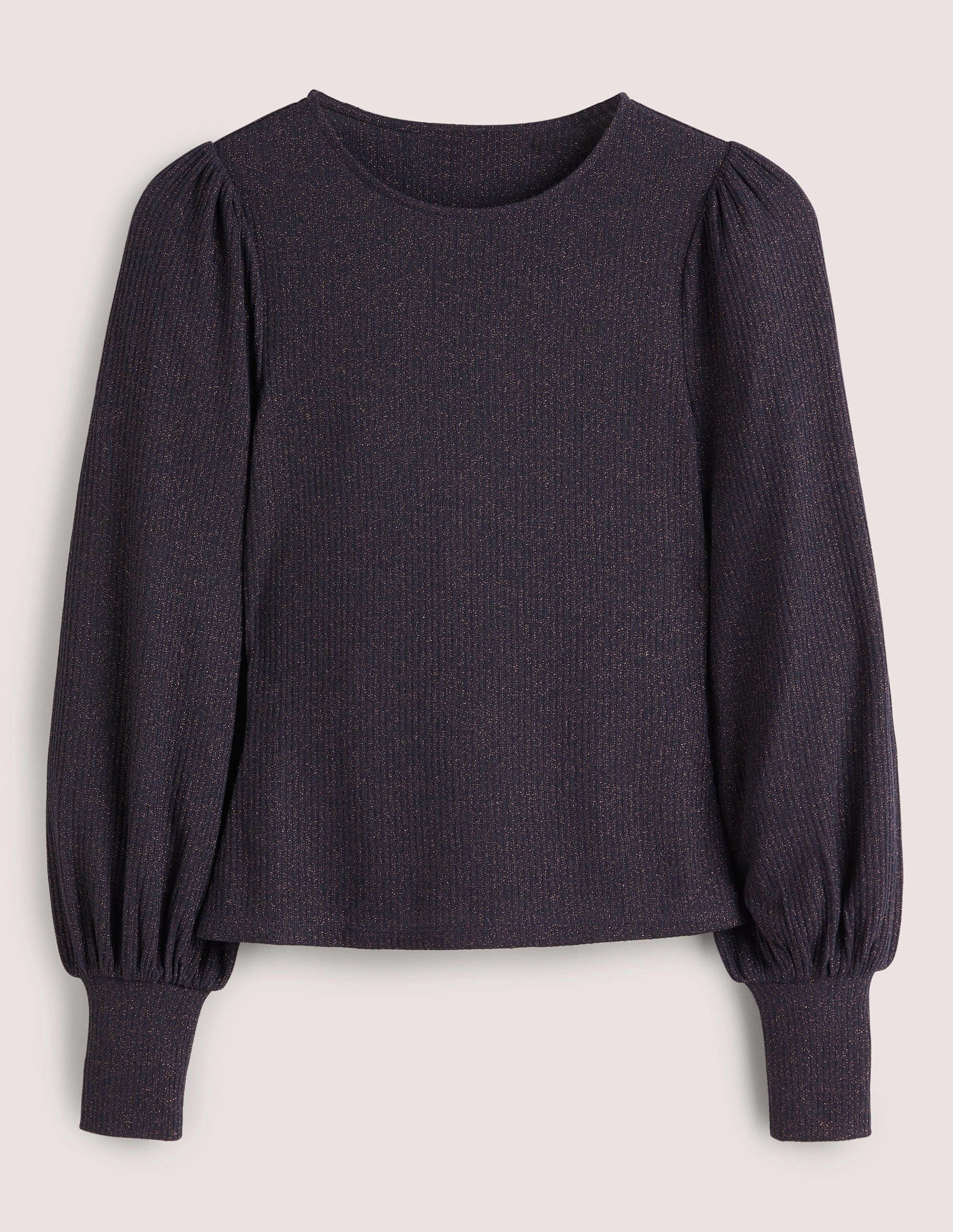  Metallic Blouson Sleeve Top-Navy/Copper Sparkle、mySite、ashleygrahame