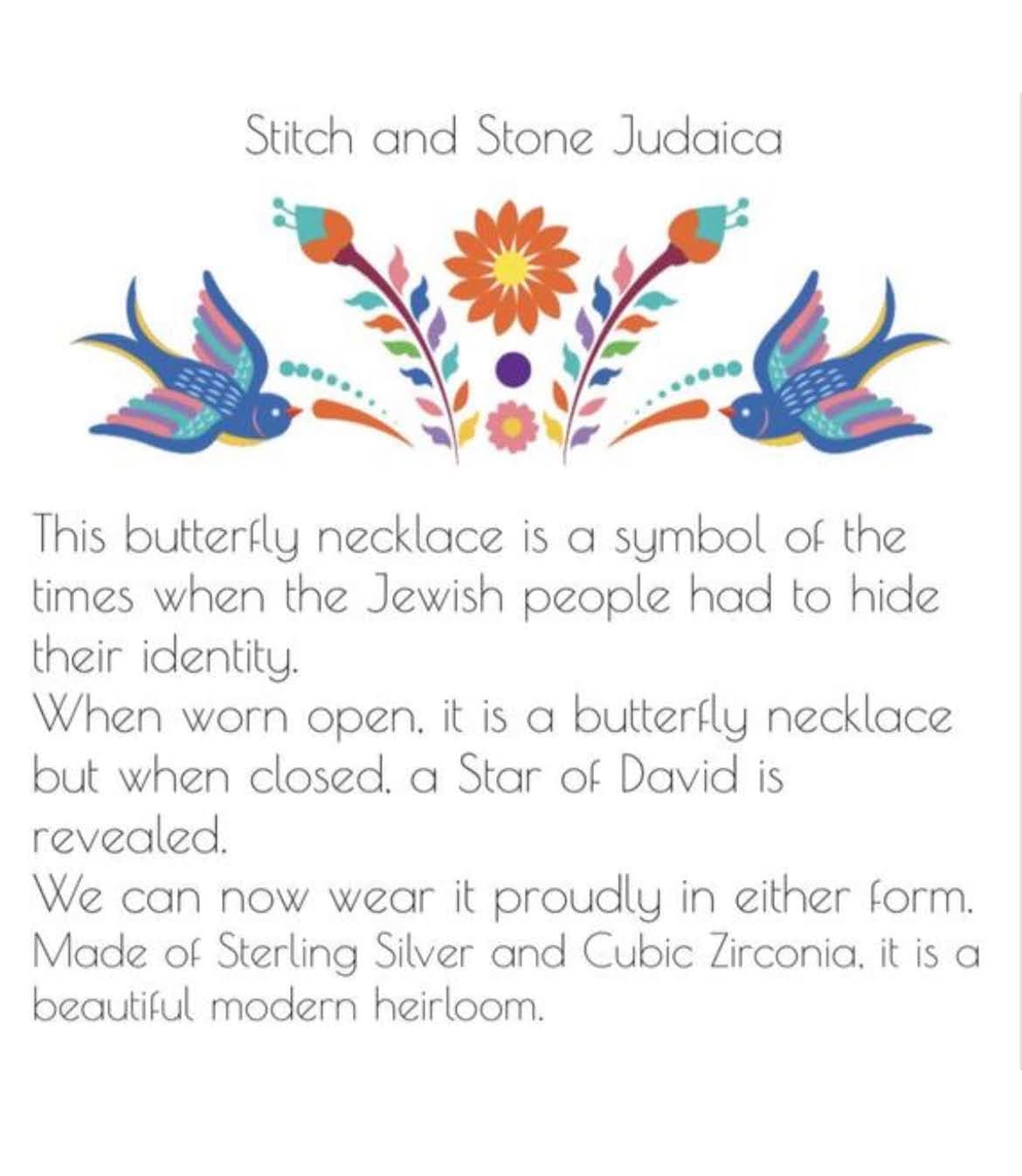 Butterfly Star of David Necklace - Marcasite、mySite、topwebapps