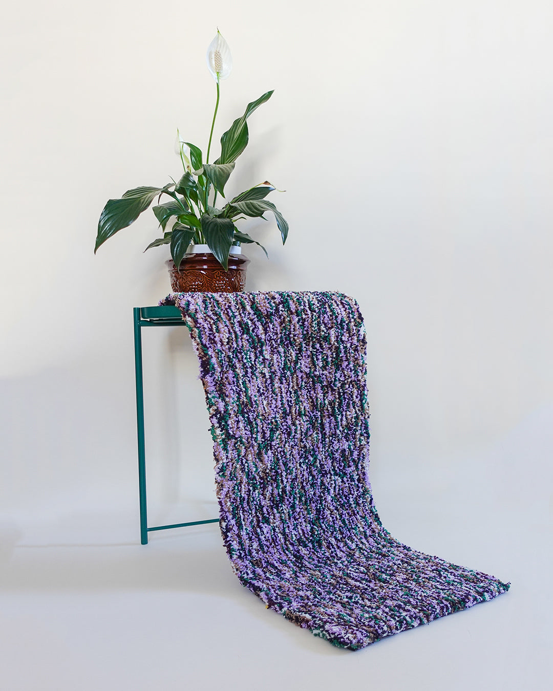Recycled Cotton Purple and Green Tufted Runner Rug、mySite、gigharbornorthrealestate