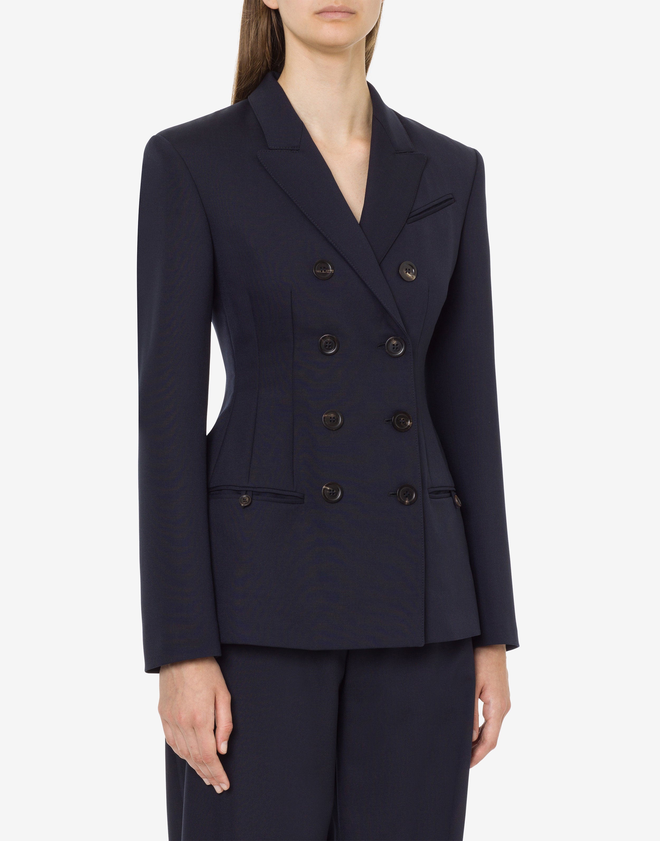 Giacca doppiopetto in lana leggera stretch、mySite、aoinhome