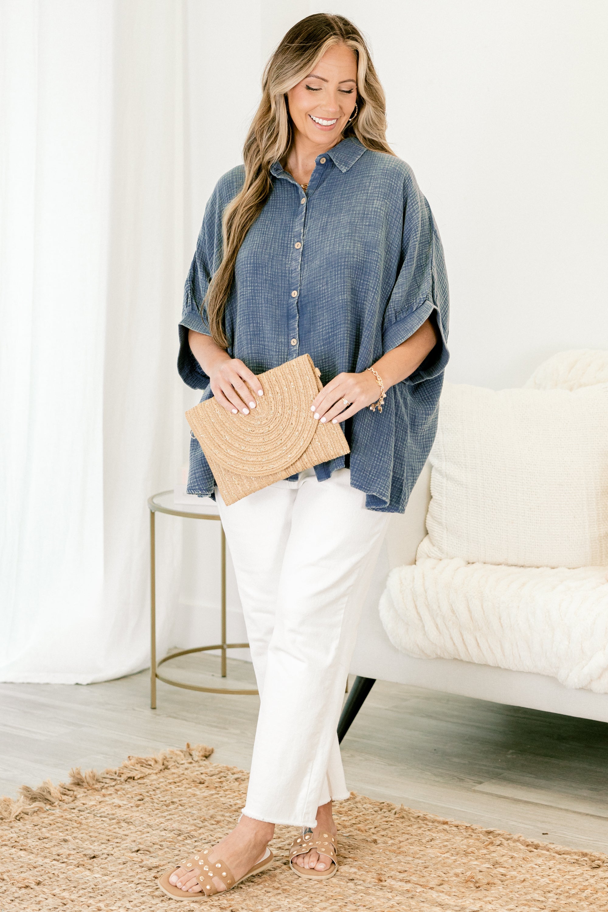  Wistful Weekend Top, Dusty Blue、mySite、justintrudeaud