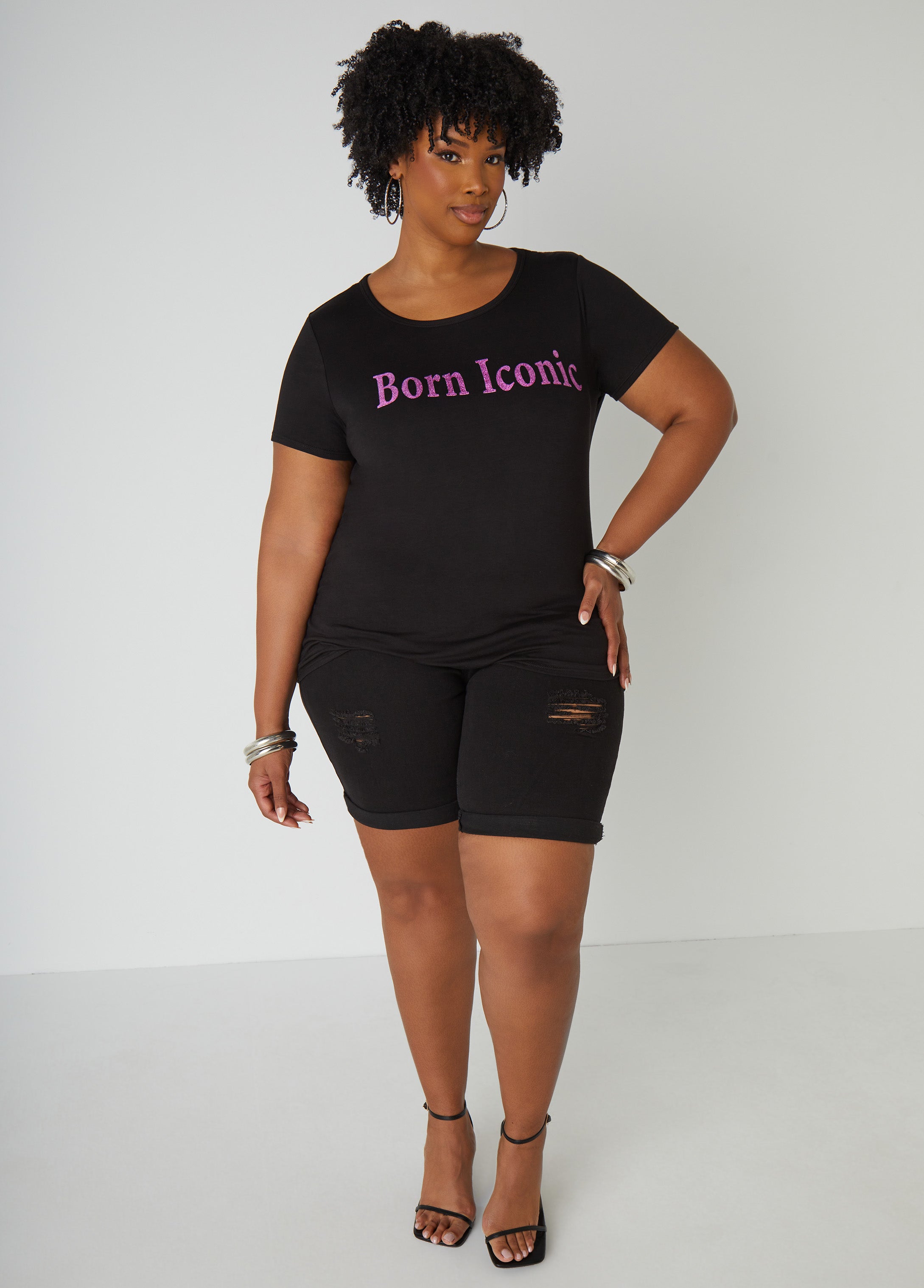 Born Iconic Glittered Graphic Tee、mySite、bengalsvssteelers