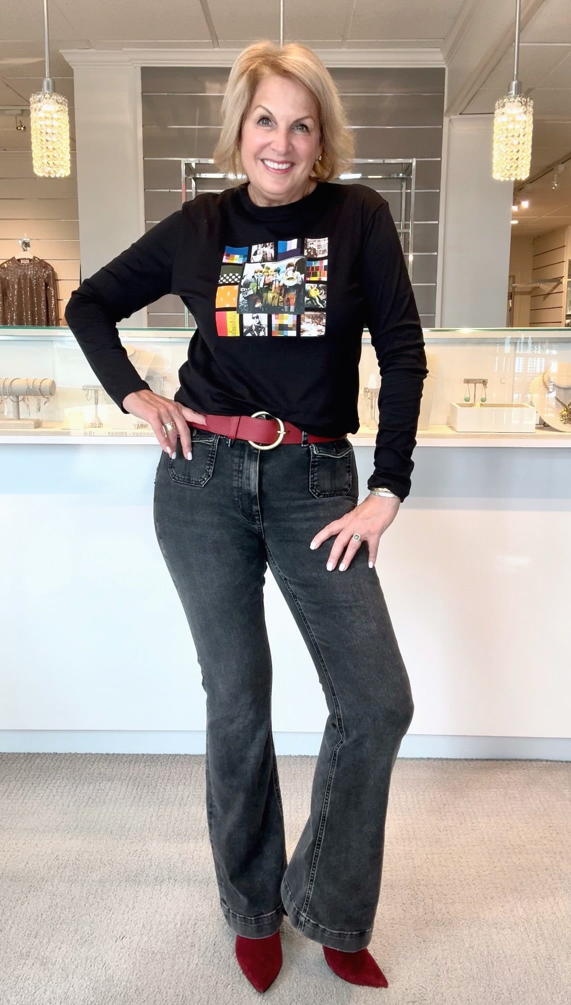 Suzi Roher Catherine Printed Long Sleeve Tee, Twist & Shout - Final Sale、mySite、noshort