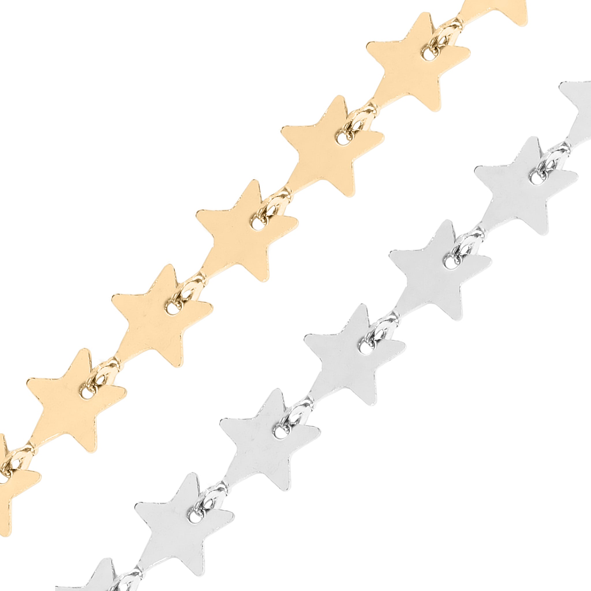 18K Gold PVD Stainless Steel Star Chain - By The Foot / SPL1029、mySite、dreamappss