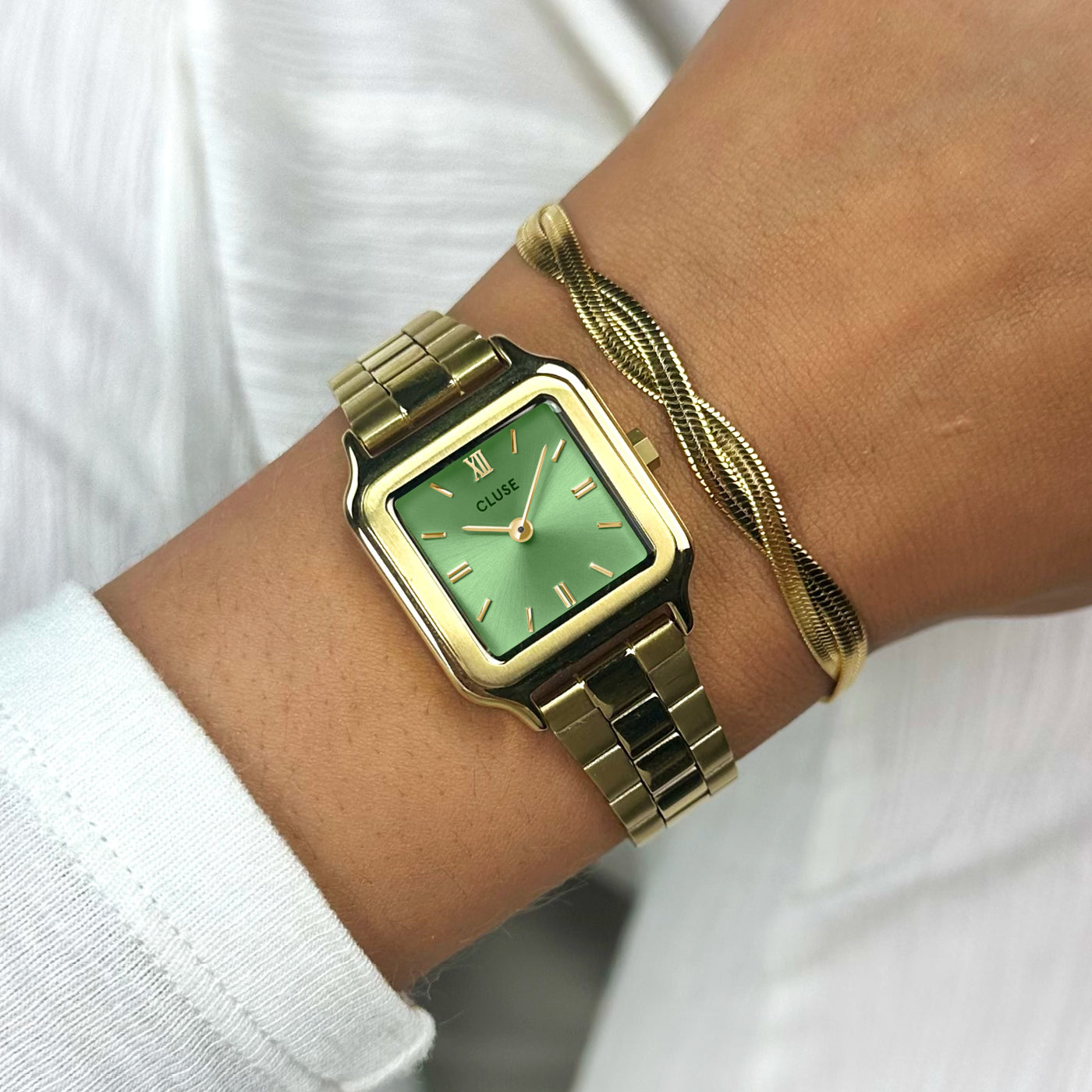 Gracieuse Petite Watch Steel, Light Green, Gold Colour、mySite、botmansion