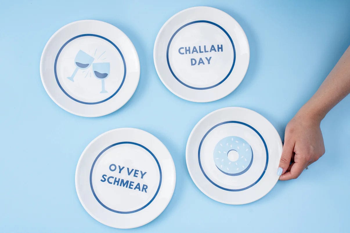 Challah Day Gift Set - (Set of 4 Plates & 4 Cocktail Napkins)、mySite、topwebapps