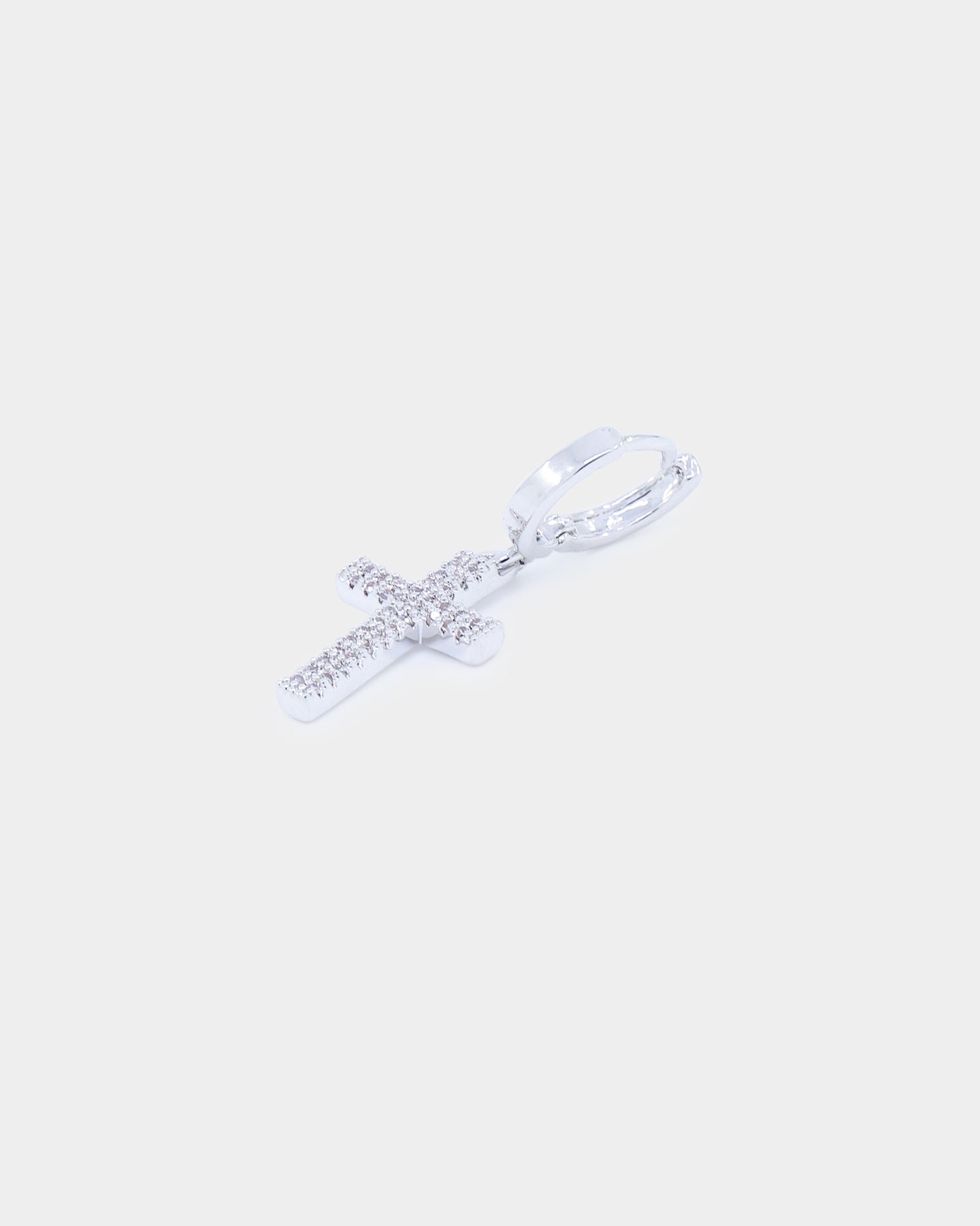 Saint Morta Mini Cross Earring Iced White Gold、mySite、zt4zffjzw